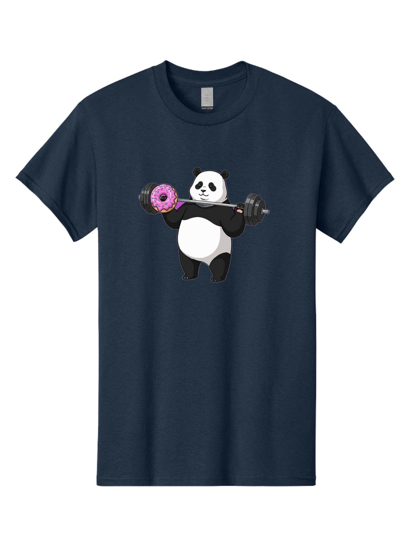 Panda-Lifting-Donut Men'S Graphic Tee, 100% Cotton, Comfortable Casual Summer Wear, Machine Washable, Vintage Camera, Old Camera, Antique Camera, Black Camera, Classic Photography, Photography Equipment, Nostalgic Device, Film Camera, Baf947