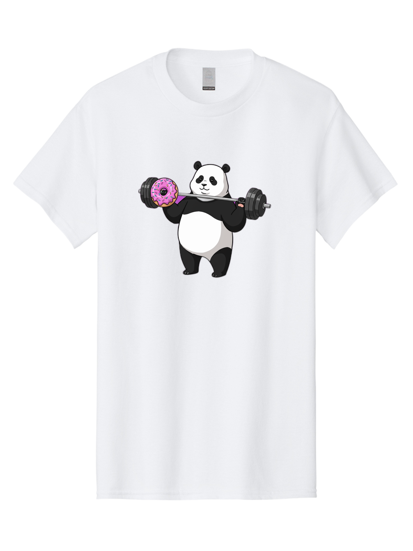 Panda-Lifting-Donut Men'S Graphic Tee, 100% Cotton, Comfortable Casual Summer Wear, Machine Washable, Vintage Camera, Old Camera, Antique Camera, Black Camera, Classic Photography, Photography Equipment, Nostalgic Device, Film Camera, Baf947