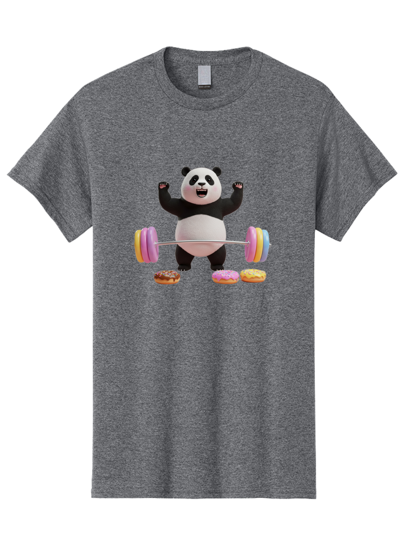 Panda-Lifting-Donuts-1 Men'S Graphic Tee, 100% Cotton, Comfortable Casual Summer Wear, Machine Washable, Vintage Camera, Old Camera, Antique Camera, Black Camera, Classic Photography, Photography Equipment, Nostalgic Device, Film Camera, Baf948