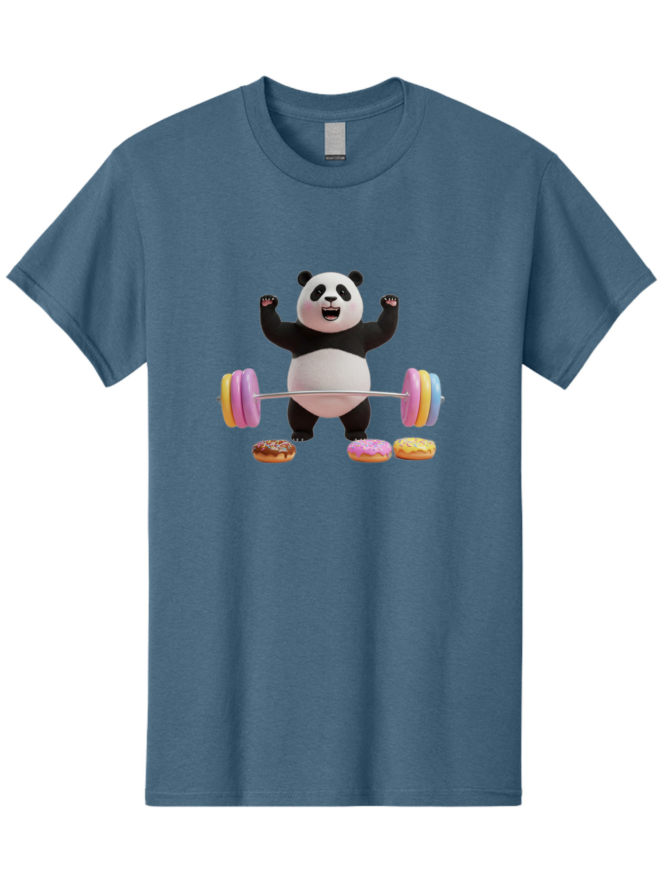 Panda-Lifting-Donuts-1 Men'S Graphic Tee, 100% Cotton, Comfortable Casual Summer Wear, Machine Washable, Vintage Camera, Old Camera, Antique Camera, Black Camera, Classic Photography, Photography Equipment, Nostalgic Device, Film Camera, Baf948