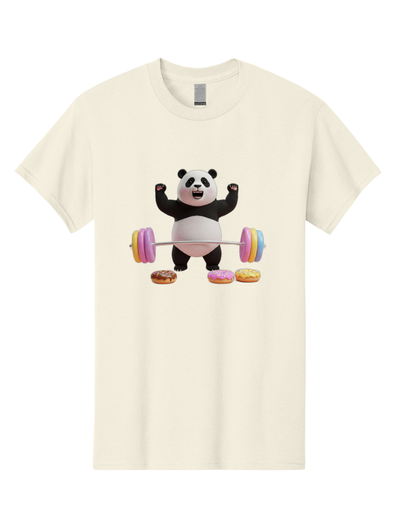 Panda-Lifting-Donuts-1 Men'S Graphic Tee, 100% Cotton, Comfortable Casual Summer Wear, Machine Washable, Vintage Camera, Old Camera, Antique Camera, Black Camera, Classic Photography, Photography Equipment, Nostalgic Device, Film Camera, Baf948