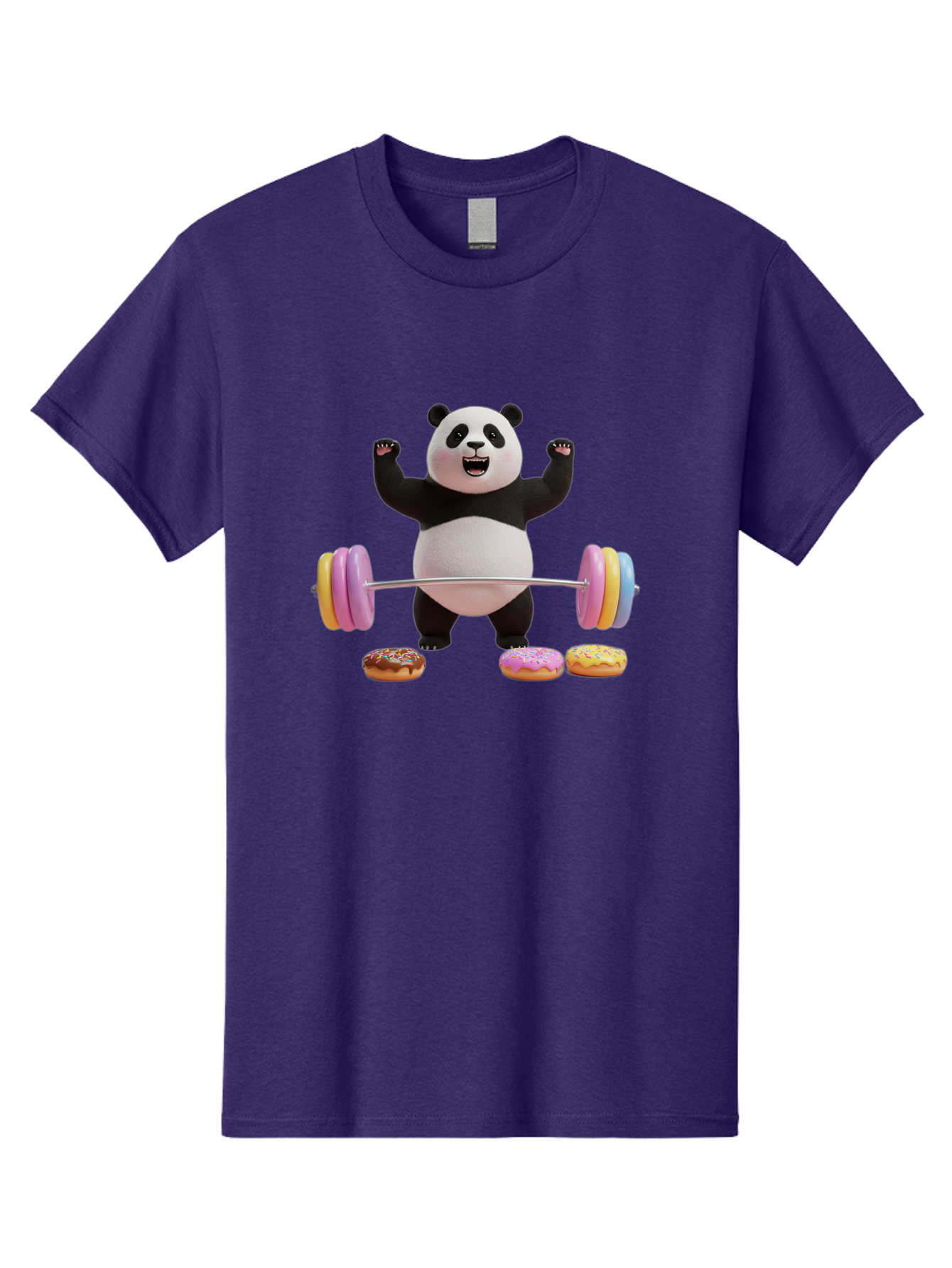 Panda-Lifting-Donuts-1 Men'S Graphic Tee, 100% Cotton, Comfortable Casual Summer Wear, Machine Washable, Vintage Camera, Old Camera, Antique Camera, Black Camera, Classic Photography, Photography Equipment, Nostalgic Device, Film Camera, Baf948