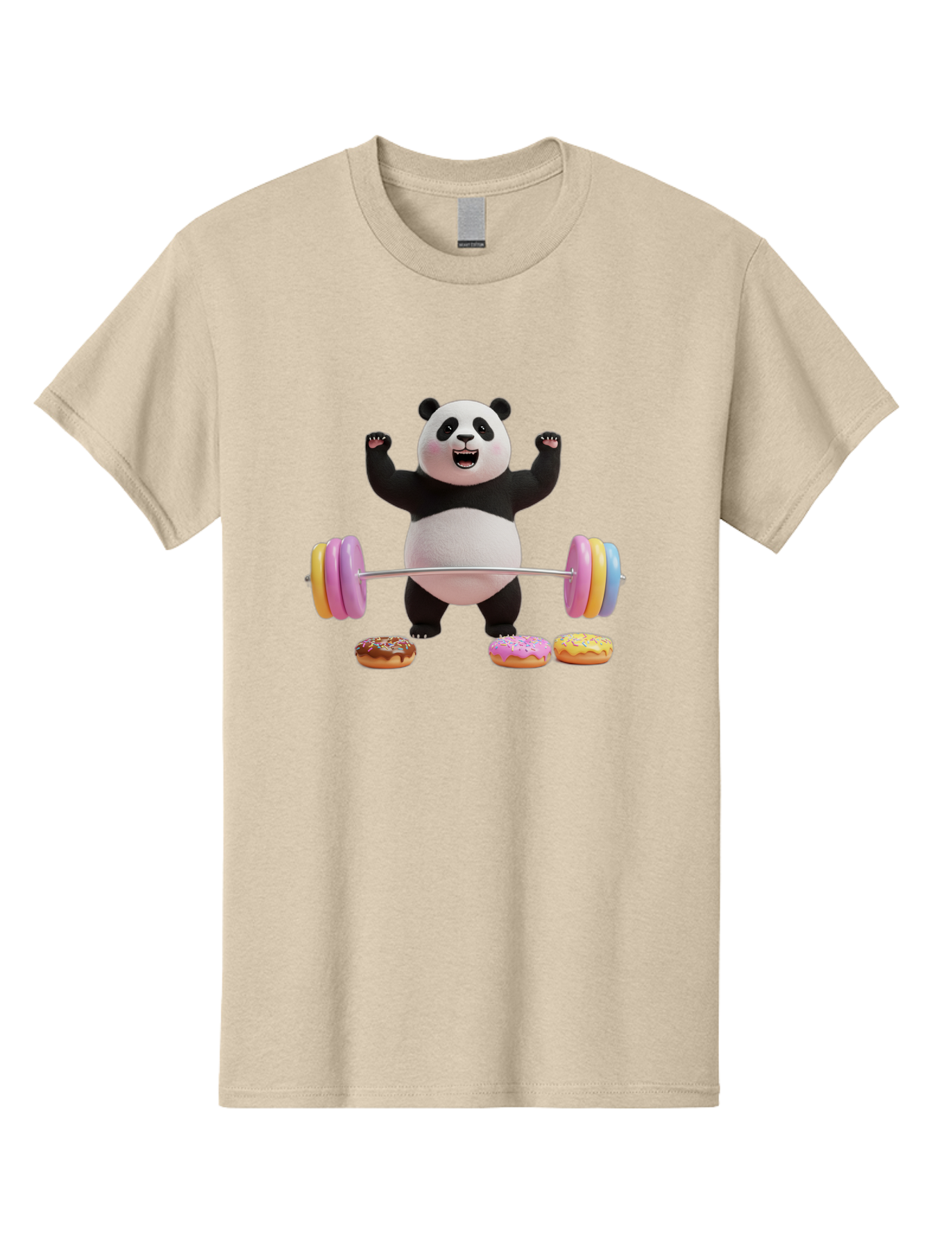 Panda-Lifting-Donuts-1 Men'S Graphic Tee, 100% Cotton, Comfortable Casual Summer Wear, Machine Washable, Vintage Camera, Old Camera, Antique Camera, Black Camera, Classic Photography, Photography Equipment, Nostalgic Device, Film Camera, Baf948