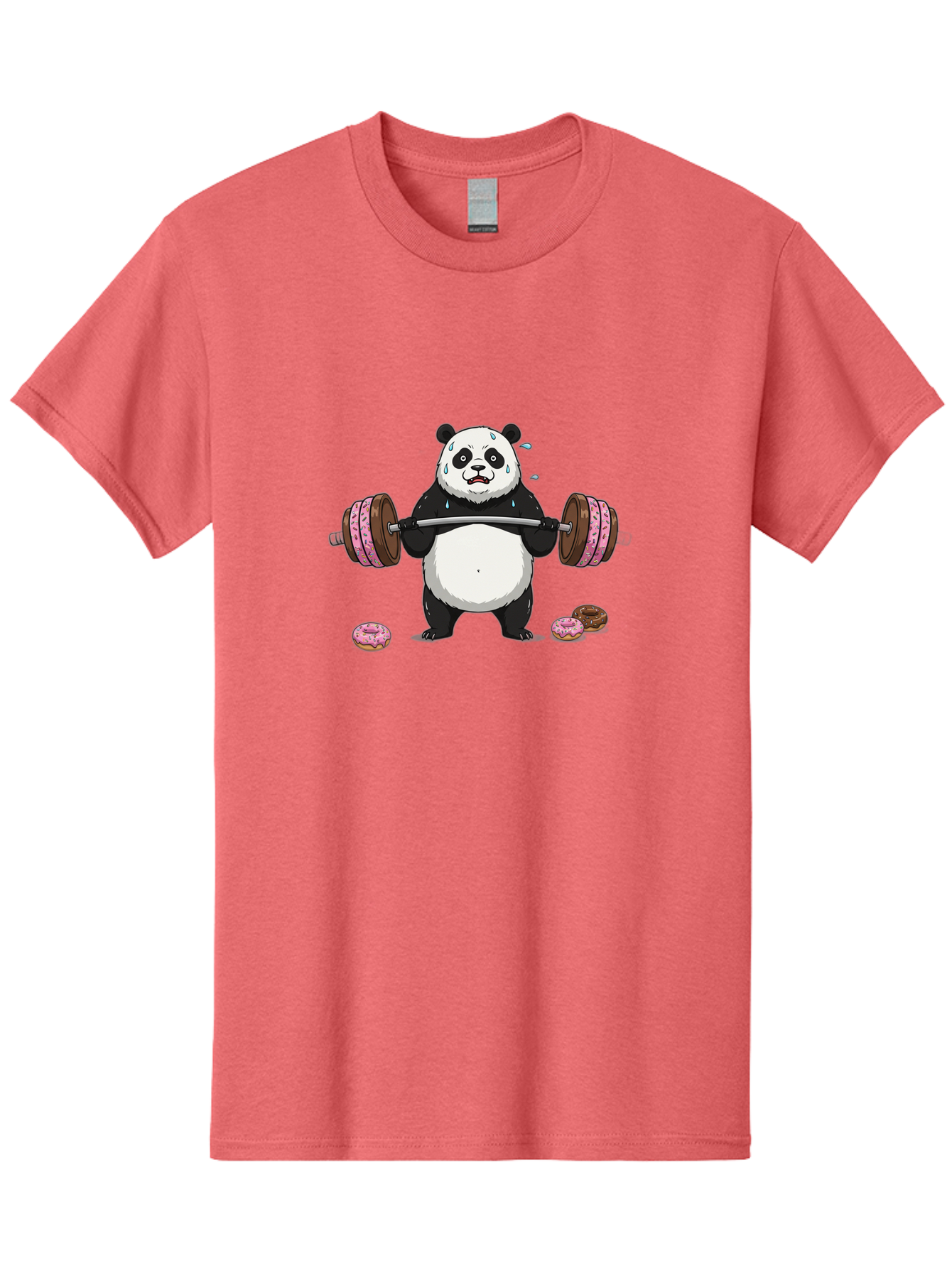Panda-Lifting-Donuts-2 Men'S Graphic Tee, 100% Cotton, Comfortable Casual Summer Wear, Machine Washable, Vintage Camera, Old Camera, Antique Camera, Black Camera, Classic Photography, Photography Equipment, Nostalgic Device, Film Camera, Baf949
