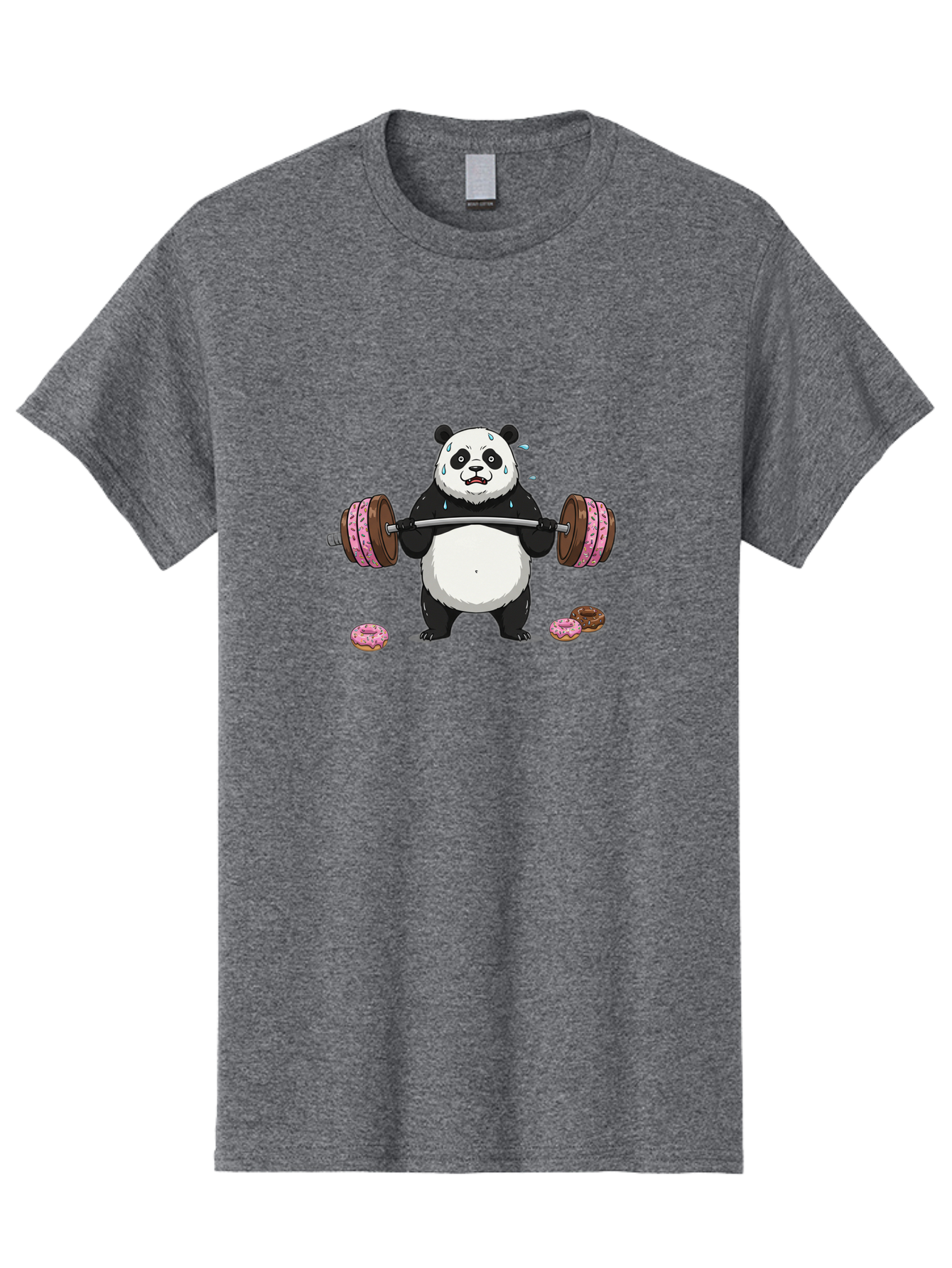 Panda-Lifting-Donuts-2 Men'S Graphic Tee, 100% Cotton, Comfortable Casual Summer Wear, Machine Washable, Vintage Camera, Old Camera, Antique Camera, Black Camera, Classic Photography, Photography Equipment, Nostalgic Device, Film Camera, Baf949