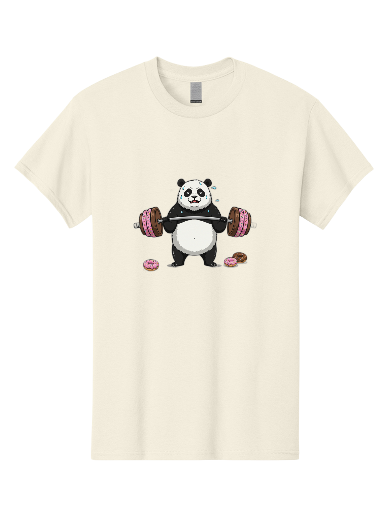 Panda-Lifting-Donuts-2 Men'S Graphic Tee, 100% Cotton, Comfortable Casual Summer Wear, Machine Washable, Vintage Camera, Old Camera, Antique Camera, Black Camera, Classic Photography, Photography Equipment, Nostalgic Device, Film Camera, Baf949