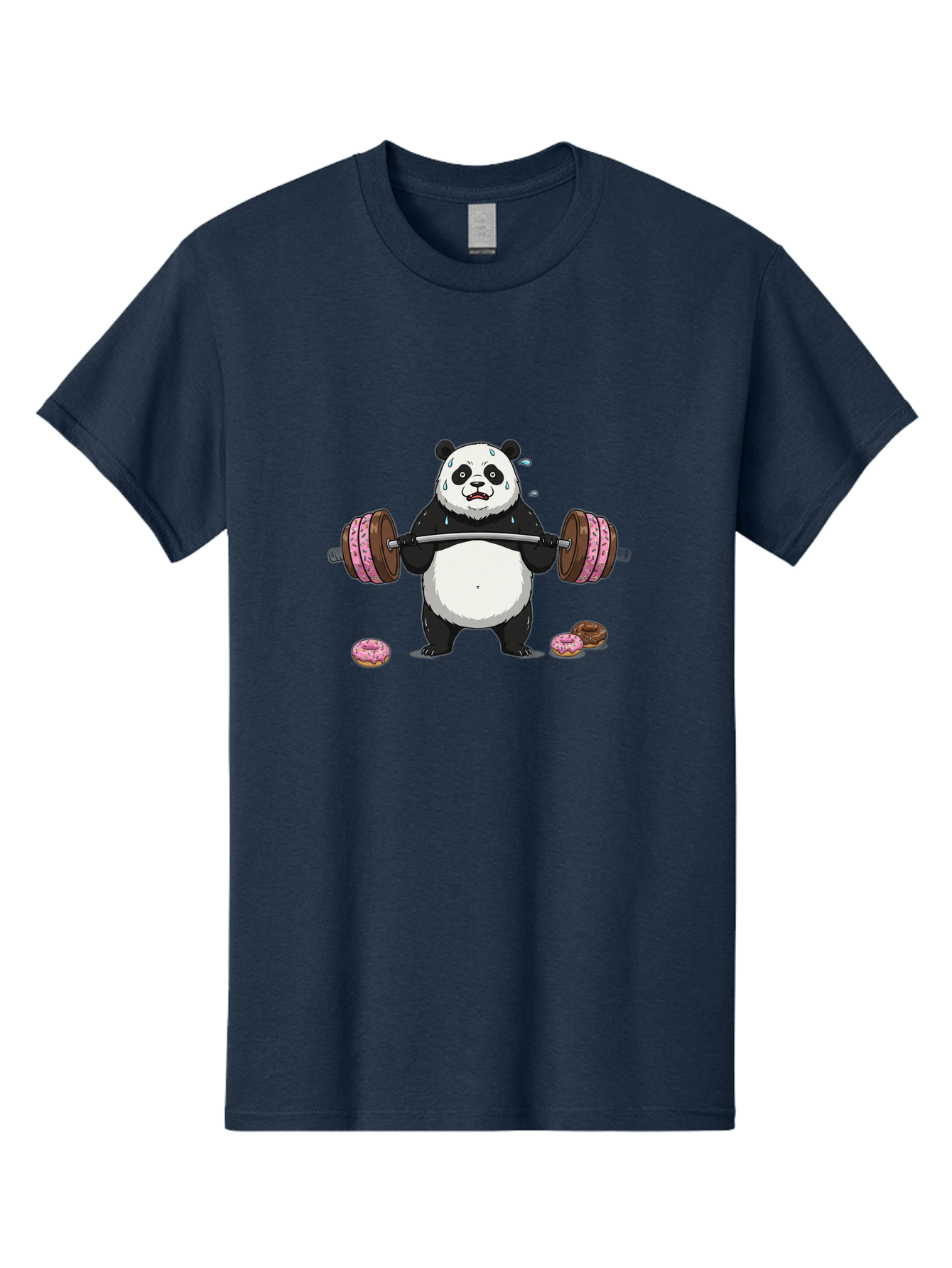 Panda-Lifting-Donuts-2 Men'S Graphic Tee, 100% Cotton, Comfortable Casual Summer Wear, Machine Washable, Vintage Camera, Old Camera, Antique Camera, Black Camera, Classic Photography, Photography Equipment, Nostalgic Device, Film Camera, Baf949
