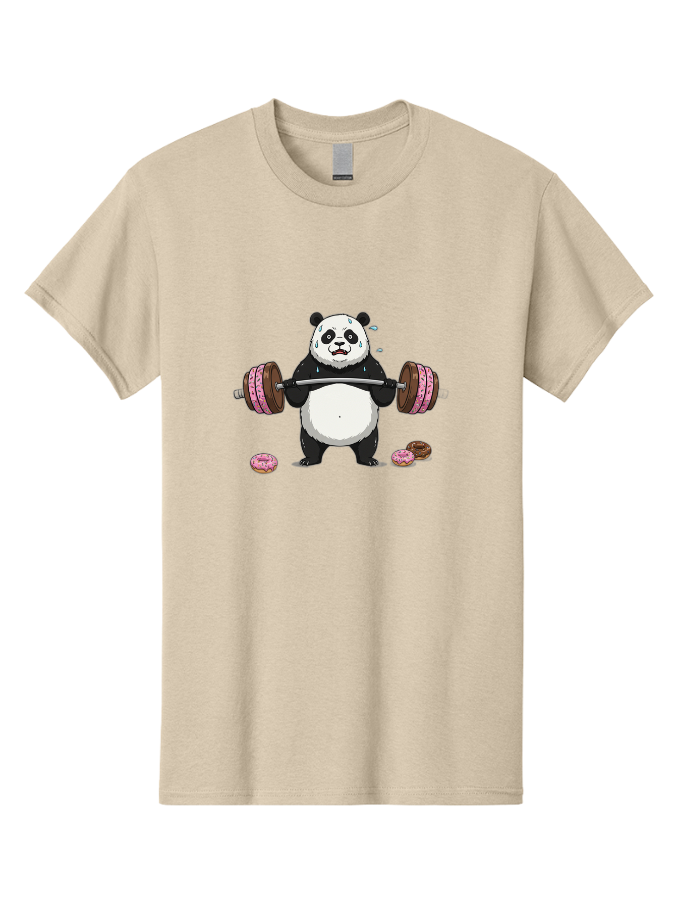Panda-Lifting-Donuts-2 Men'S Graphic Tee, 100% Cotton, Comfortable Casual Summer Wear, Machine Washable, Vintage Camera, Old Camera, Antique Camera, Black Camera, Classic Photography, Photography Equipment, Nostalgic Device, Film Camera, Baf949