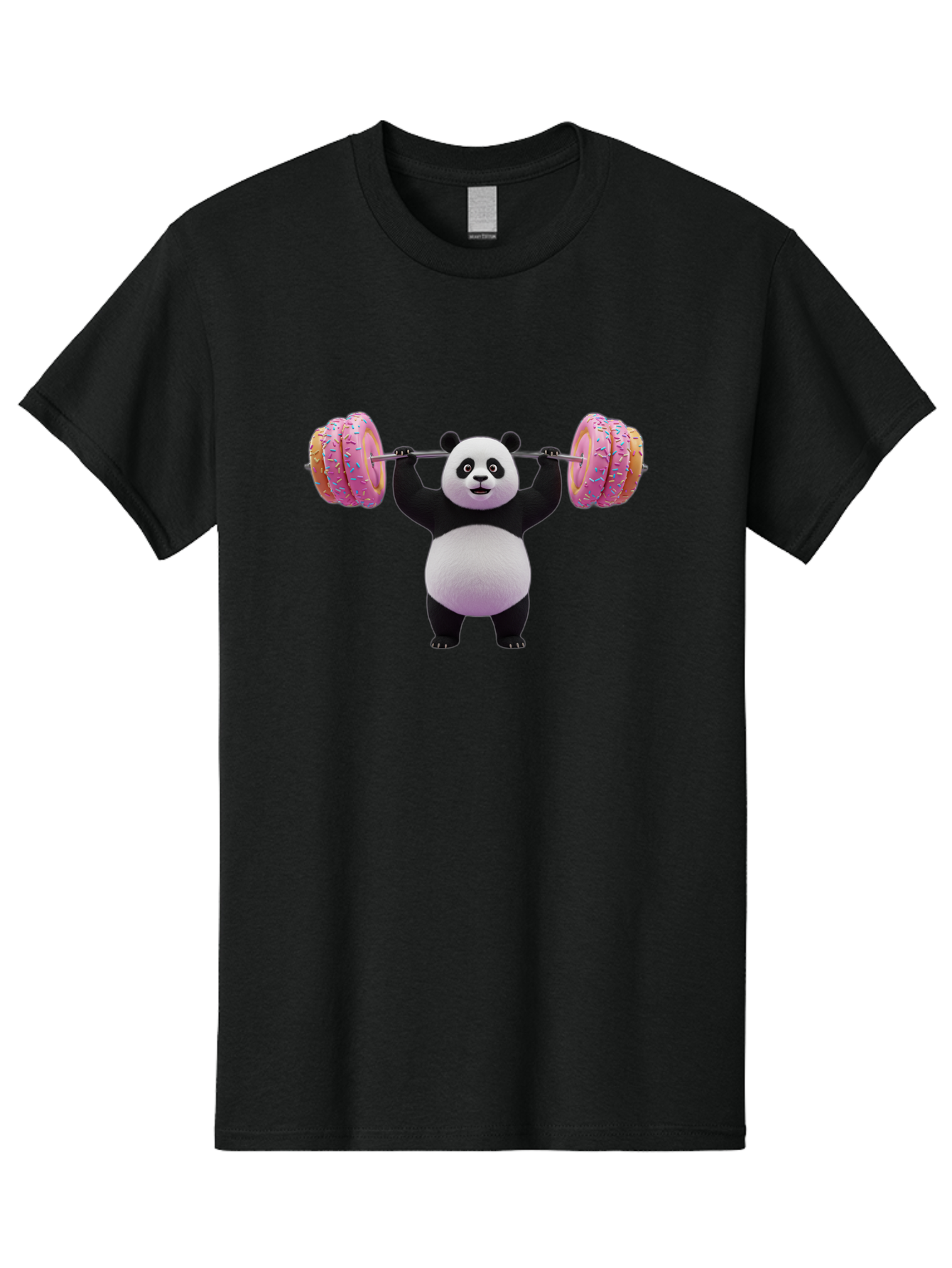 Panda-Lifting-Donuts-3 Men'S Graphic Tee, 100% Cotton, Comfortable Casual Summer Wear, Machine Washable, Vintage Camera, Old Camera, Antique Camera, Black Camera, Classic Photography, Photography Equipment, Nostalgic Device, Film Camera, Baf950