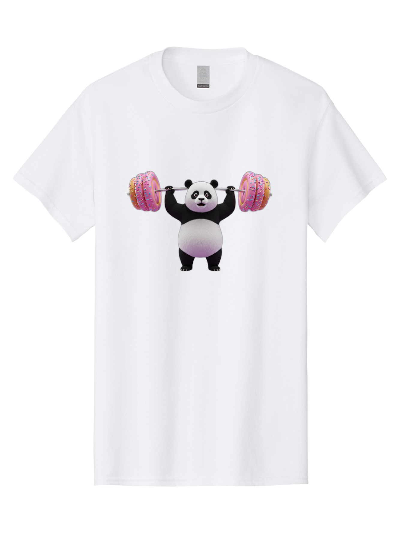 Panda-Lifting-Donuts-3 Men'S Graphic Tee, 100% Cotton, Comfortable Casual Summer Wear, Machine Washable, Vintage Camera, Old Camera, Antique Camera, Black Camera, Classic Photography, Photography Equipment, Nostalgic Device, Film Camera, Baf950