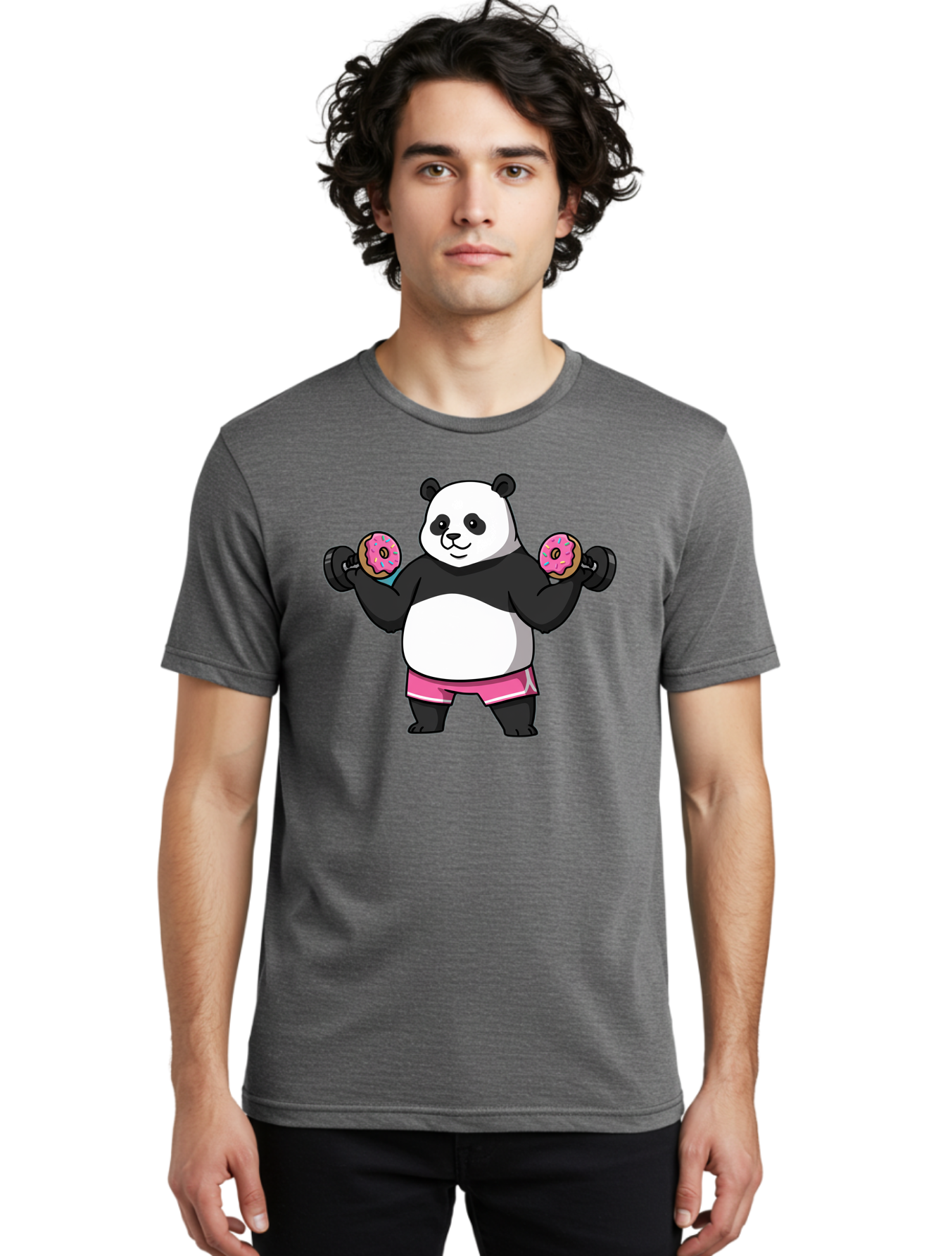 Panda-Lifting-Donuts-Dumbbells Men'S Graphic Tee, 100% Cotton, Comfortable Casual Summer Wear, Machine Washable, Vintage Camera, Old Camera, Antique Camera, Black Camera, Classic Photography, Photography Equipment, Nostalgic Device, Baf951