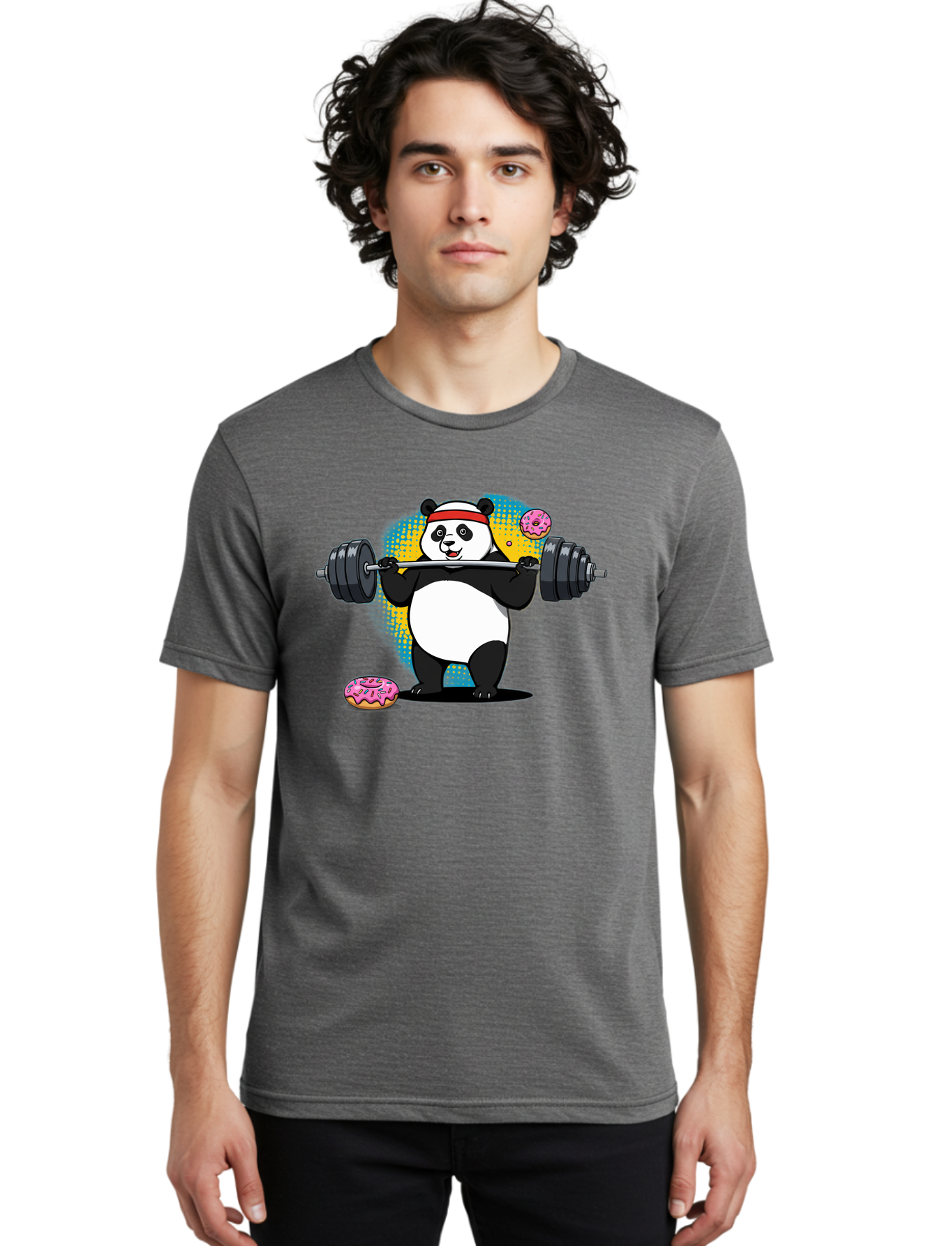 Panda-Lifting-Weights-2 Men'S Graphic Tee, 100% Cotton, Comfortable Casual Summer Wear, Machine Washable, Vintage Camera, Old Camera, Antique Camera, Black Camera, Classic Photography, Photography Equipment, Nostalgic Device, Film Camera, Baf954