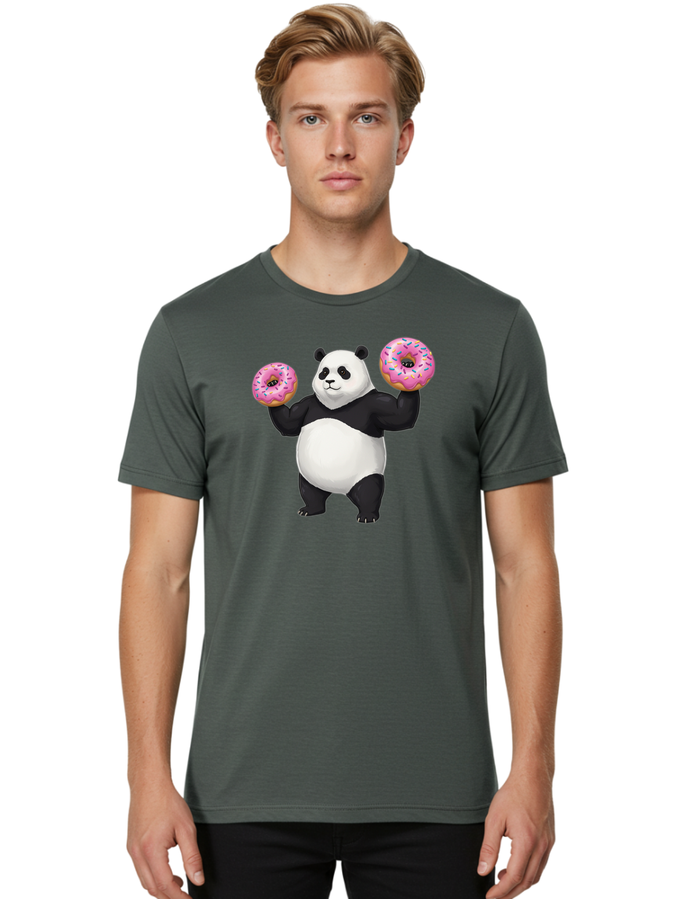 Panda-With-Donuts Men'S Graphic Tee, 100% Cotton, Comfortable Casual Summer Wear, Machine Washable, Vintage Camera, Old Camera, Antique Camera, Black Camera, Classic Photography, Photography Equipment, Nostalgic Device, Film Camera, Camera Art Baf963