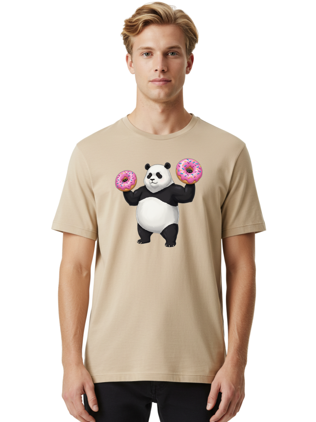 Panda-With-Donuts Men'S Graphic Tee, 100% Cotton, Comfortable Casual Summer Wear, Machine Washable, Vintage Camera, Old Camera, Antique Camera, Black Camera, Classic Photography, Photography Equipment, Nostalgic Device, Film Camera, Camera Art Baf963