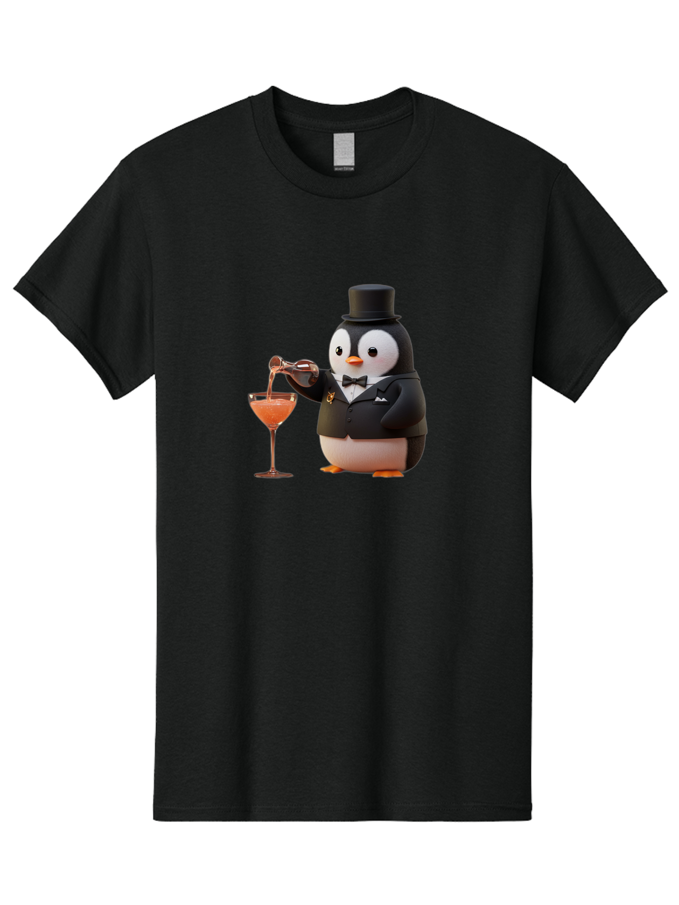 Penguin-Bartender-1 Men'S Graphic Tee, 100% Cotton, Comfortable Casual Summer Wear, Machine Washable, Vintage Camera, Old Camera, Antique Camera, Black Camera, Classic Photography, Photography Equipment, Nostalgic Device, Film Camera, Baf966