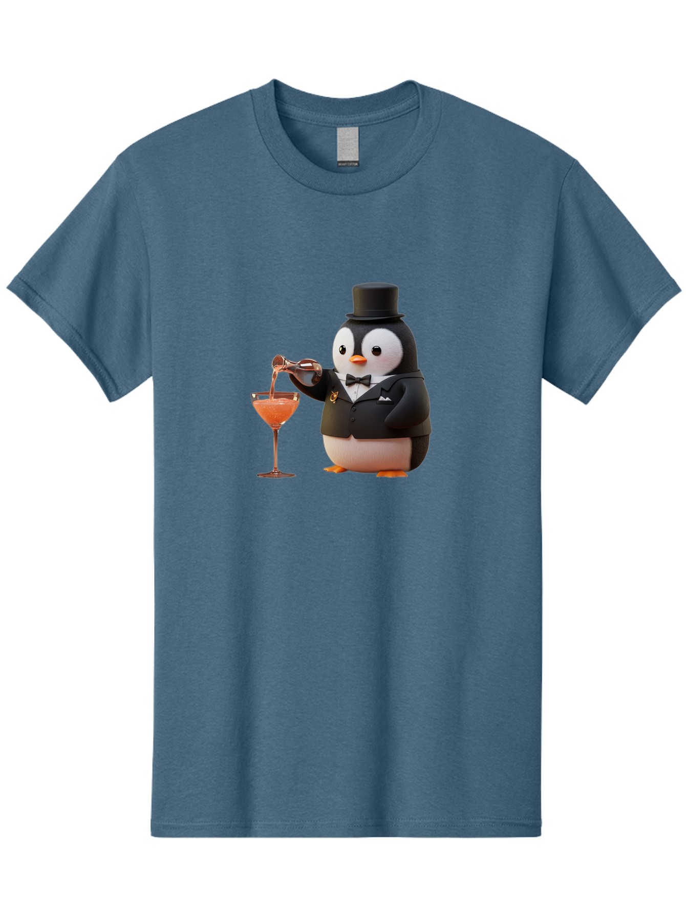 Penguin-Bartender-1 Men'S Graphic Tee, 100% Cotton, Comfortable Casual Summer Wear, Machine Washable, Vintage Camera, Old Camera, Antique Camera, Black Camera, Classic Photography, Photography Equipment, Nostalgic Device, Film Camera, Baf966