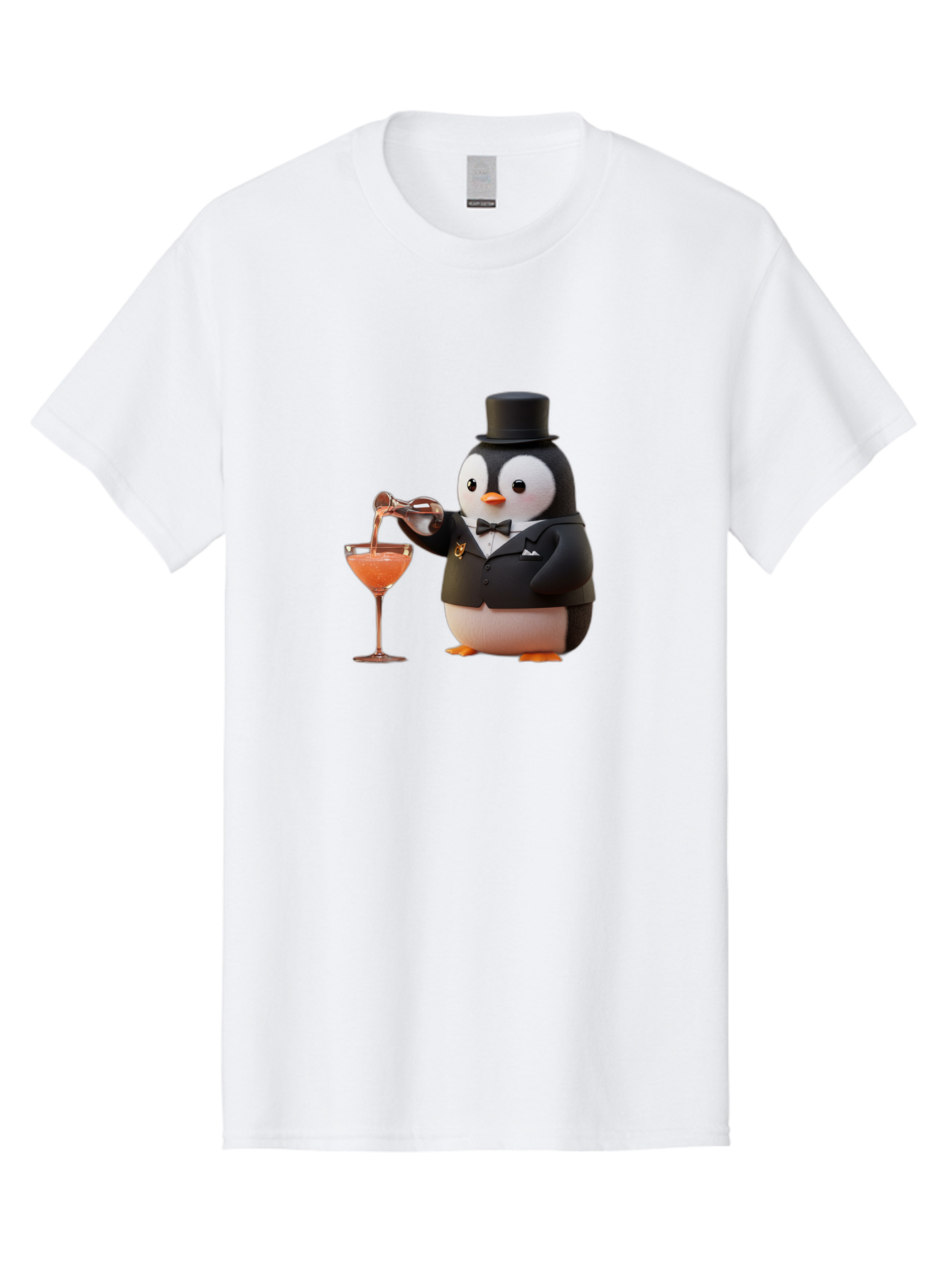 Penguin-Bartender-1 Men'S Graphic Tee, 100% Cotton, Comfortable Casual Summer Wear, Machine Washable, Vintage Camera, Old Camera, Antique Camera, Black Camera, Classic Photography, Photography Equipment, Nostalgic Device, Film Camera, Baf966