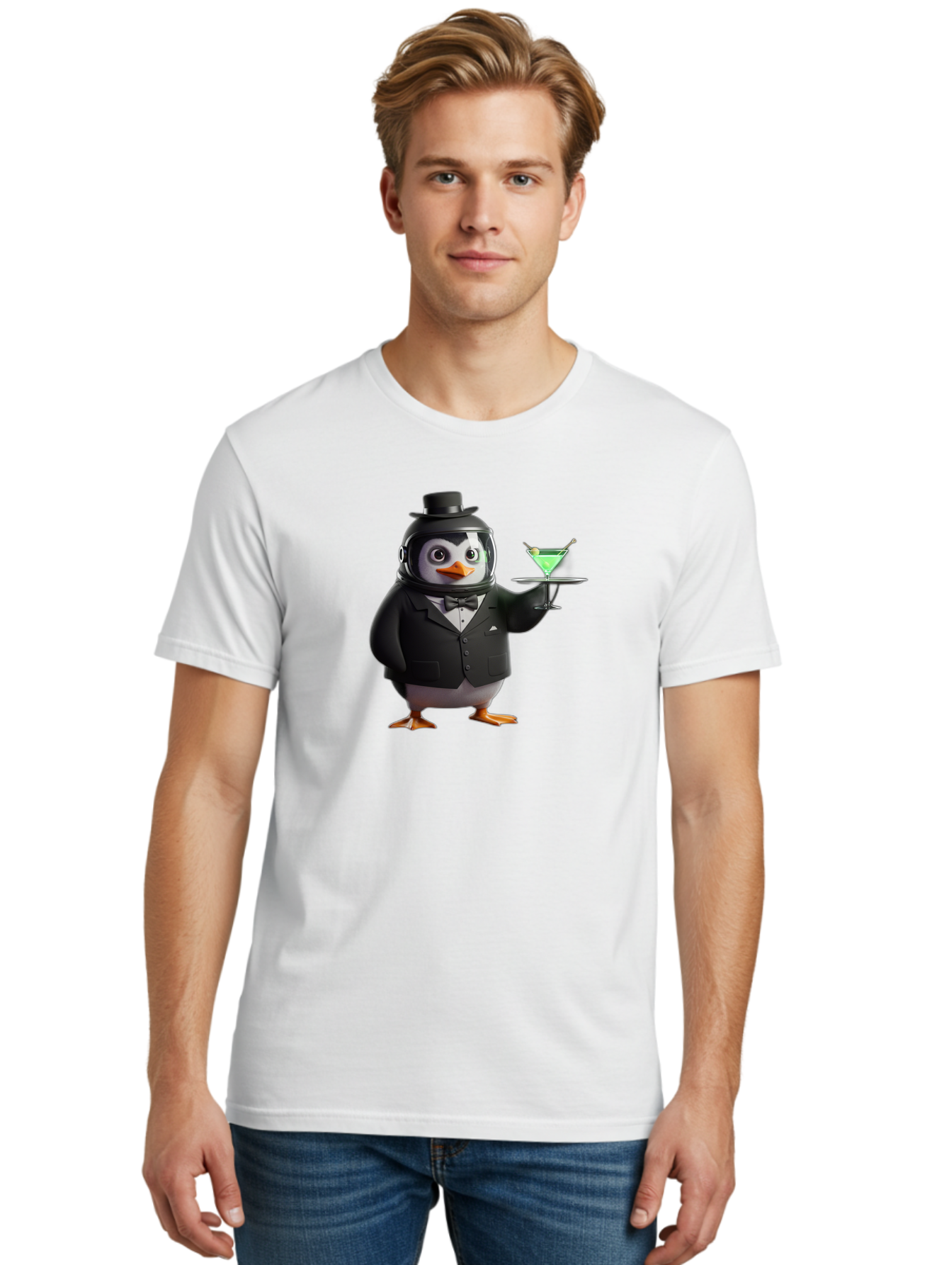 Penguin-Bartender-12 Men'S Graphic Tee, 100% Cotton, Comfortable Casual Summer Wear, Machine Washable, Vintage Camera, Old Camera, Antique Camera, Black Camera, Classic Photography, Photography Equipment, Nostalgic Device, Film Camera, Baf969