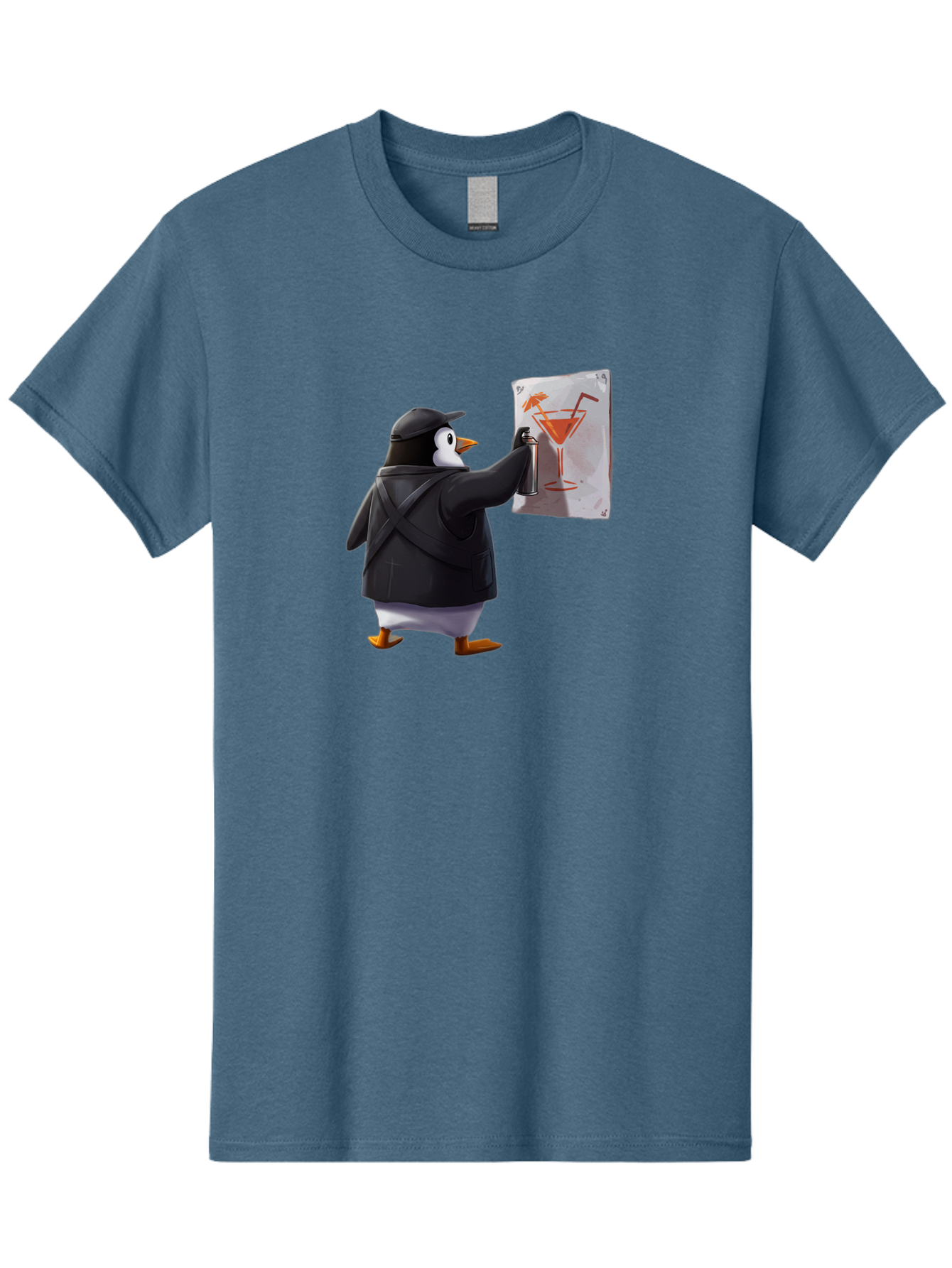 Penguin-Bartender-5 Men'S Graphic Tee, 100% Cotton, Comfortable Casual Summer Wear, Machine Washable, Vintage Camera, Old Camera, Antique Camera, Black Camera, Classic Photography, Photography Equipment, Nostalgic Device, Film Camera, Baf975