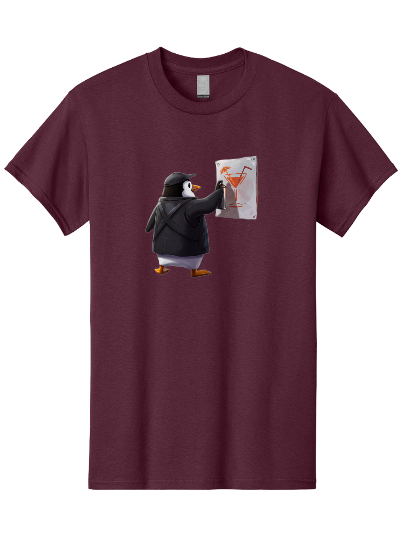 Penguin-Bartender-5 Men'S Graphic Tee, 100% Cotton, Comfortable Casual Summer Wear, Machine Washable, Vintage Camera, Old Camera, Antique Camera, Black Camera, Classic Photography, Photography Equipment, Nostalgic Device, Film Camera, Baf975