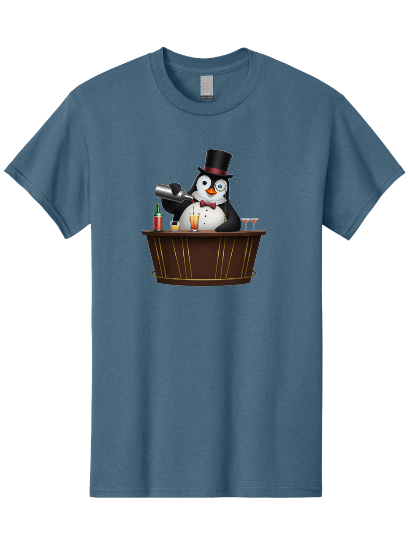 Penguin-Bartender-9 Men'S Graphic Tee, 100% Cotton, Comfortable Casual Summer Wear, Machine Washable, Vintage Camera, Old Camera, Antique Camera, Black Camera, Classic Photography, Photography Equipment, Nostalgic Device, Film Camera, Baf979