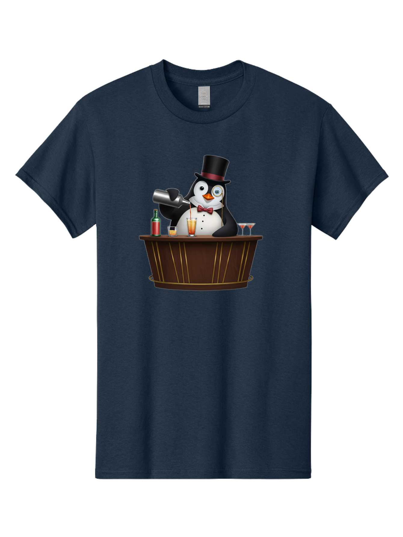 Penguin-Bartender-9 Men'S Graphic Tee, 100% Cotton, Comfortable Casual Summer Wear, Machine Washable, Vintage Camera, Old Camera, Antique Camera, Black Camera, Classic Photography, Photography Equipment, Nostalgic Device, Film Camera, Baf979