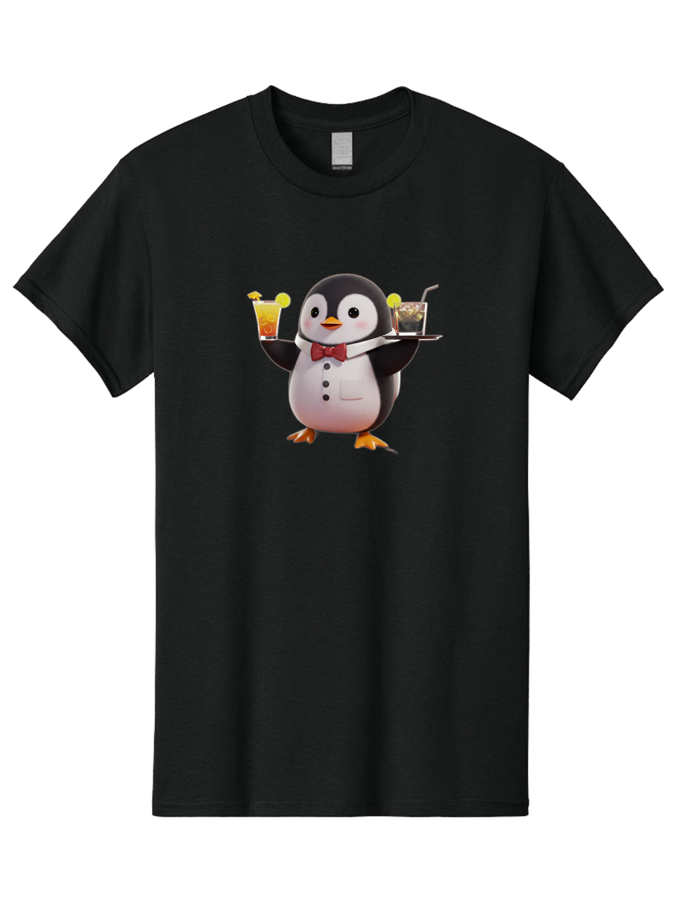 Penguin-Bartender Men'S Graphic Tee, 100% Cotton, Comfortable Casual Summer Wear, Machine Washable, Vintage Camera, Old Camera, Antique Camera, Black Camera, Classic Photography, Photography Equipment, Nostalgic Device, Film Camera, Camera Art Baf980