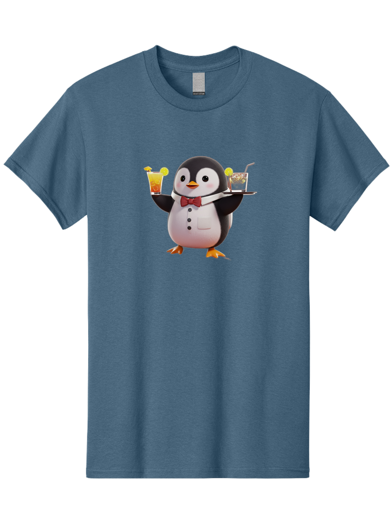 Penguin-Bartender Men'S Graphic Tee, 100% Cotton, Comfortable Casual Summer Wear, Machine Washable, Vintage Camera, Old Camera, Antique Camera, Black Camera, Classic Photography, Photography Equipment, Nostalgic Device, Film Camera, Camera Art Baf980