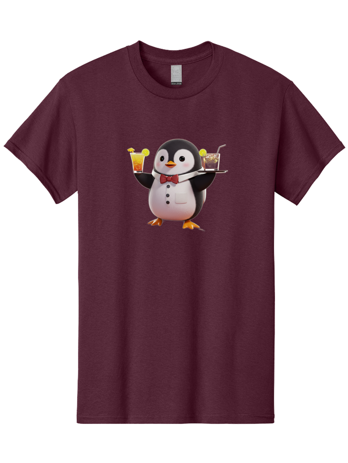 Penguin-Bartender Men'S Graphic Tee, 100% Cotton, Comfortable Casual Summer Wear, Machine Washable, Vintage Camera, Old Camera, Antique Camera, Black Camera, Classic Photography, Photography Equipment, Nostalgic Device, Film Camera, Camera Art Baf980