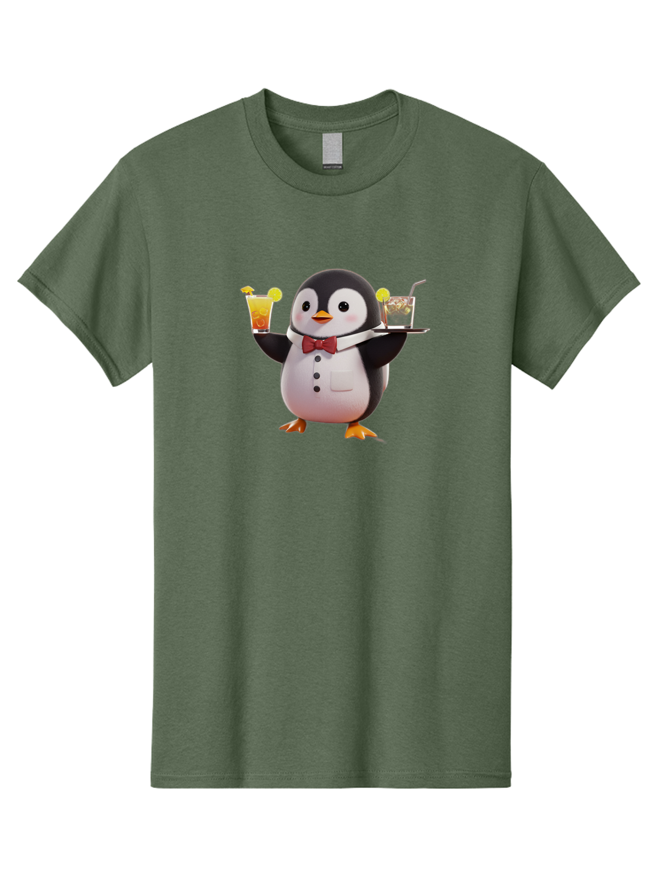 Penguin-Bartender Men'S Graphic Tee, 100% Cotton, Comfortable Casual Summer Wear, Machine Washable, Vintage Camera, Old Camera, Antique Camera, Black Camera, Classic Photography, Photography Equipment, Nostalgic Device, Film Camera, Camera Art Baf980