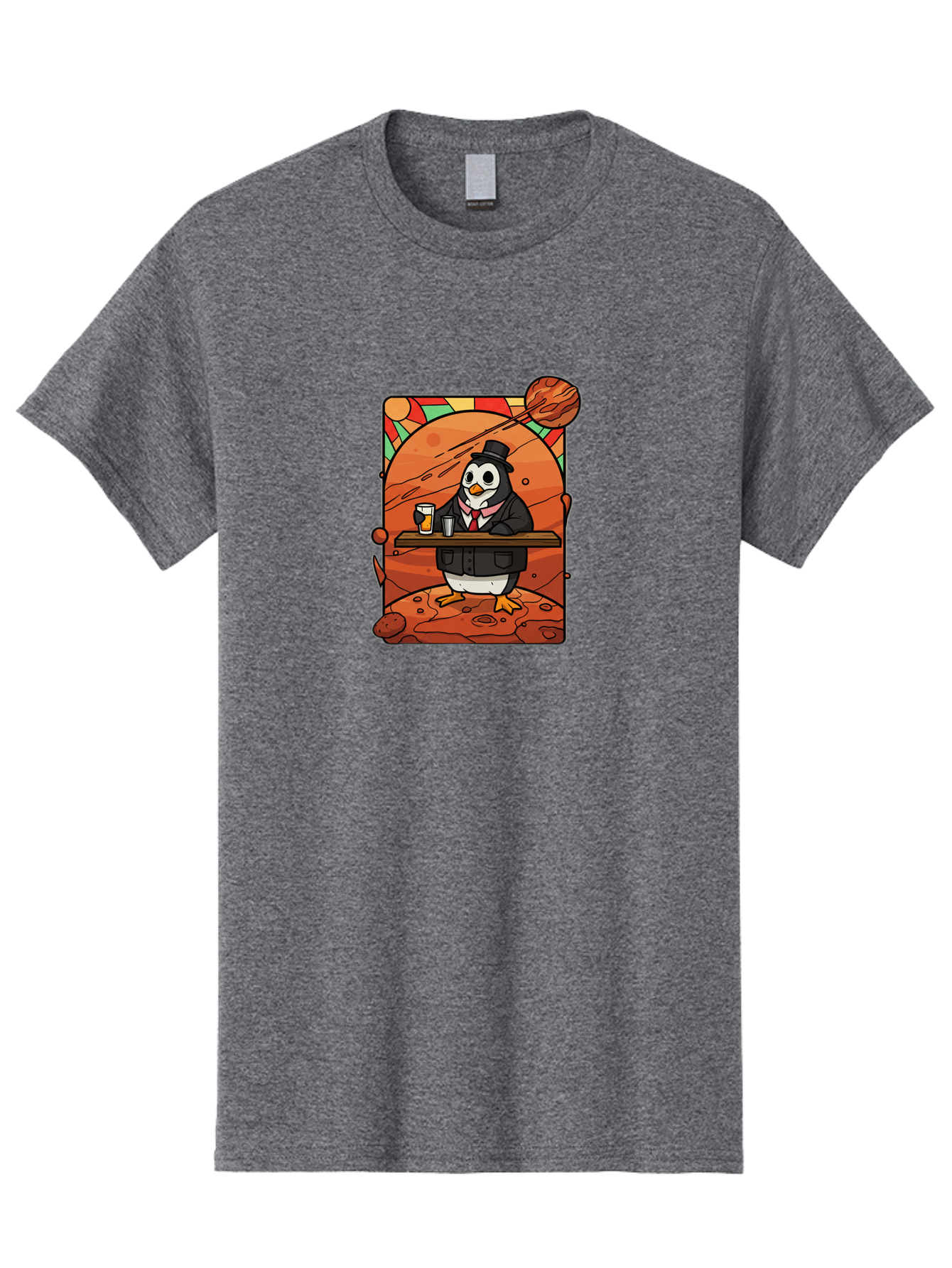 Penguin-In-Suit-2 Men'S Graphic Tee, 100% Cotton, Comfortable Casual Summer Wear, Machine Washable, Vintage Camera, Old Camera, Antique Camera, Black Camera, Classic Photography, Photography Equipment, Nostalgic Device, Film Camera, Camera Art Baf984