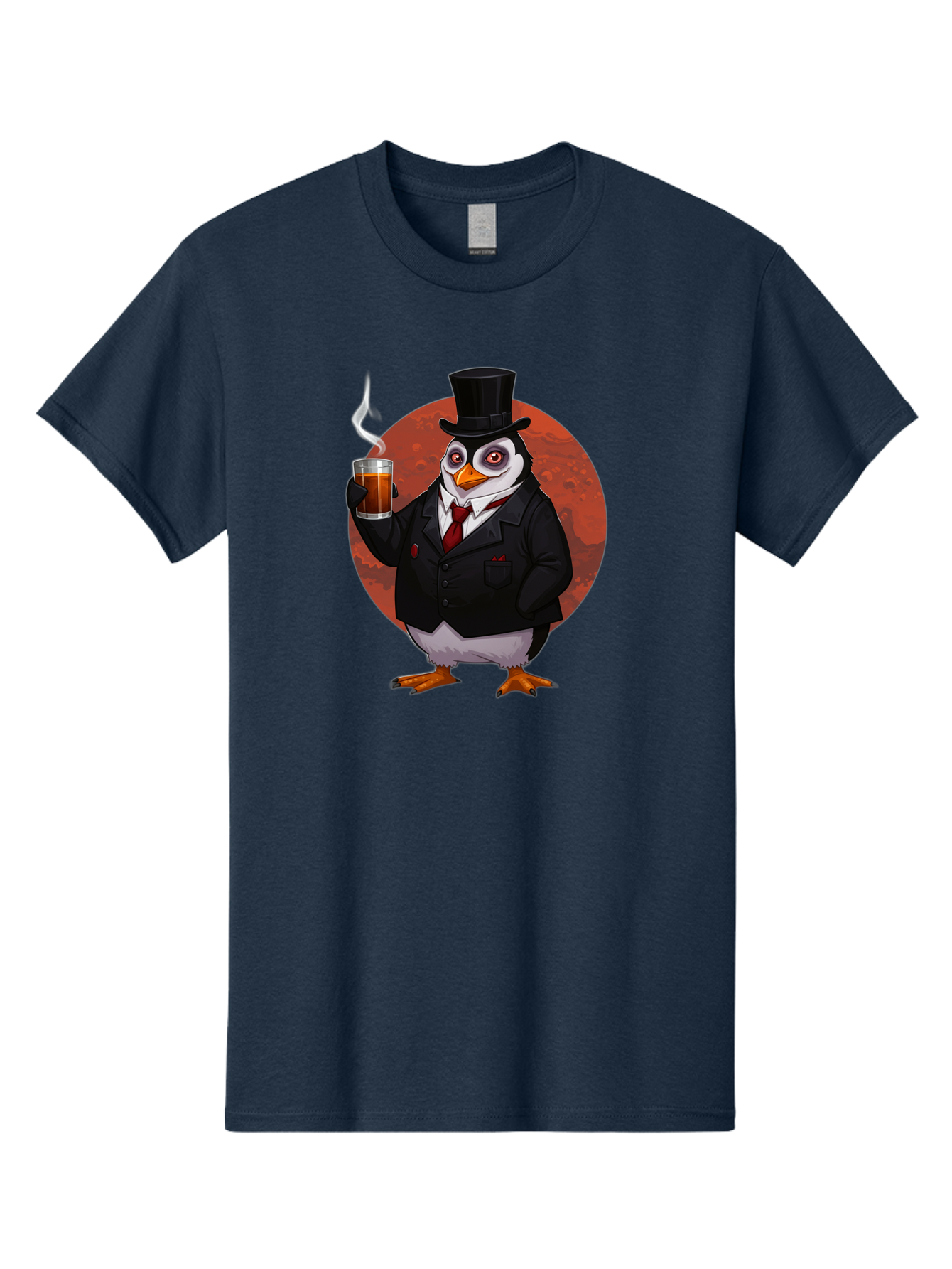 Penguin-In-Suit-4 Men'S Graphic Tee, 100% Cotton, Comfortable Casual Summer Wear, Machine Washable, Vintage Camera, Old Camera, Antique Camera, Black Camera, Classic Photography, Photography Equipment, Nostalgic Device, Film Camera, Camera Art Baf986
