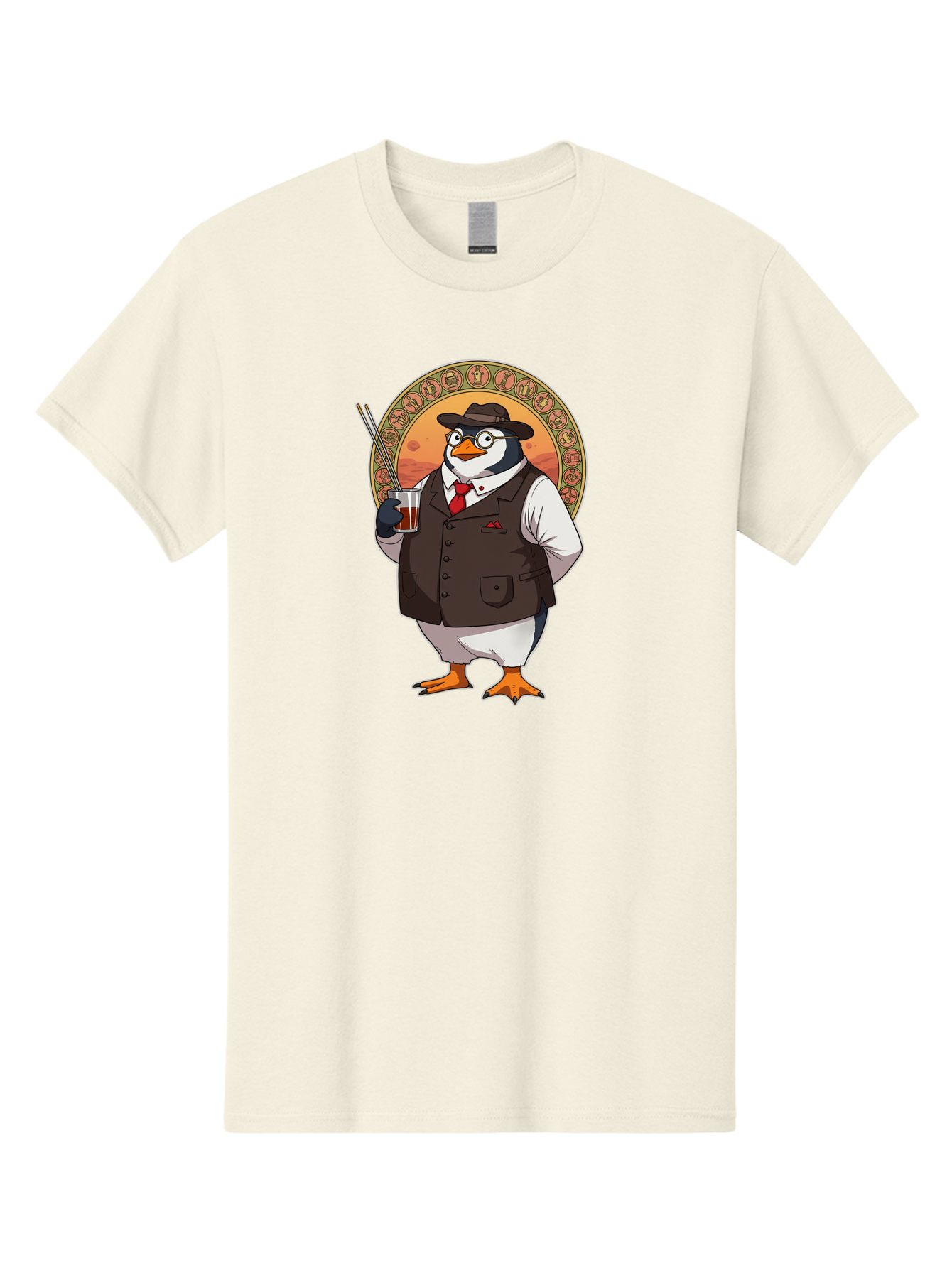 Penguin-In-Suit Men'S Graphic Tee, 100% Cotton, Comfortable Casual Summer Wear, Machine Washable, Vintage Camera, Old Camera, Antique Camera, Black Camera, Classic Photography, Photography Equipment, Nostalgic Device, Film Camera, Camera Art Baf987