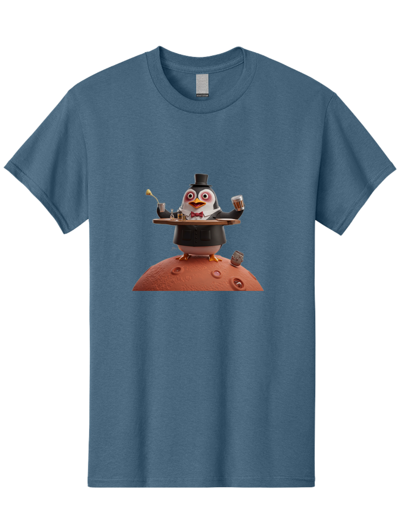 Penguin-Waiter-2 Men'S Graphic Tee, 100% Cotton, Comfortable Casual Summer Wear, Machine Washable, Vintage Camera, Old Camera, Antique Camera, Black Camera, Classic Photography, Photography Equipment, Nostalgic Device, Film Camera, Camera Art Baf989