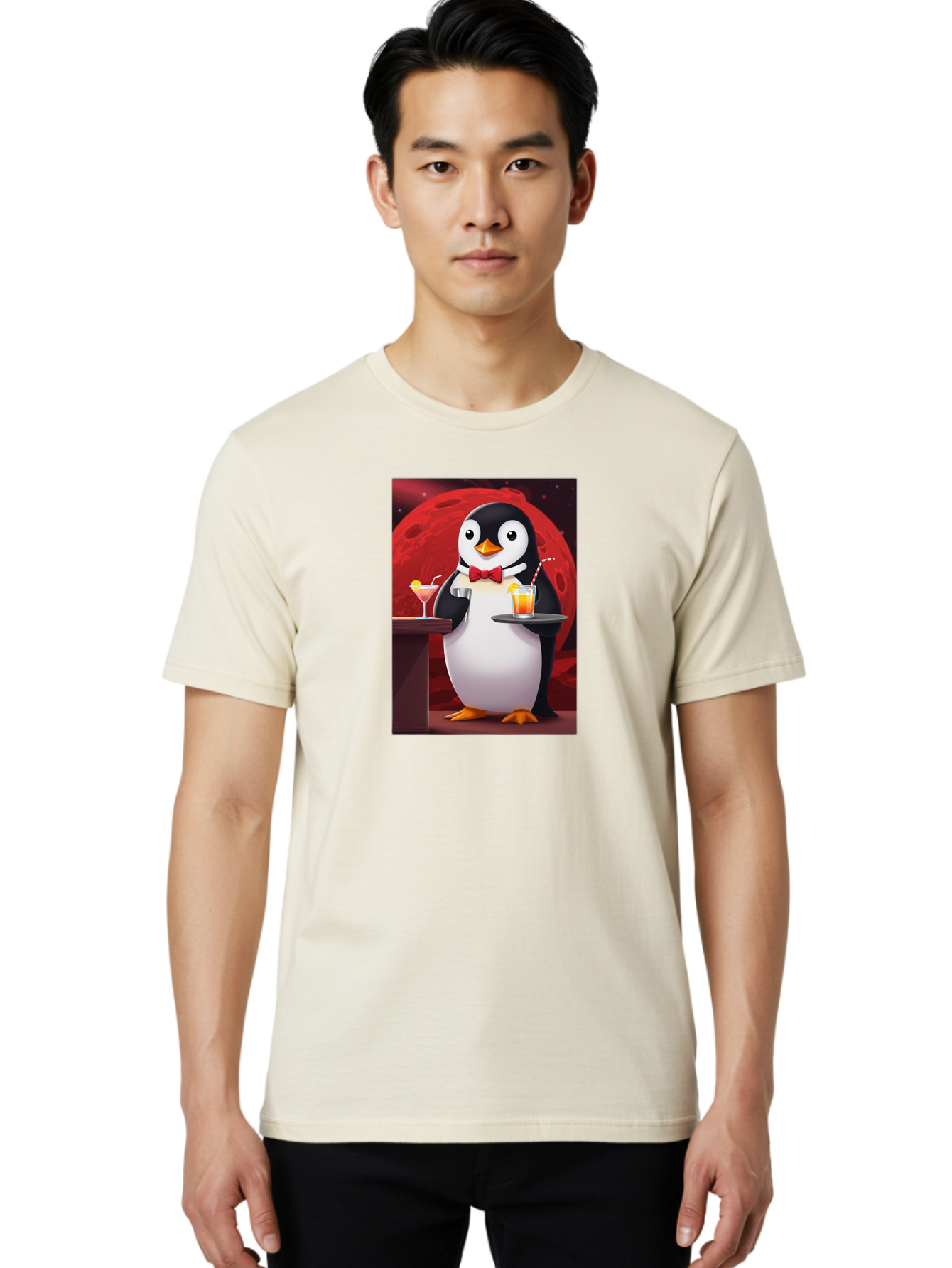 Penguin-Waiter Men'S Graphic Tee, 100% Cotton, Comfortable Casual Summer Wear, Machine Washable, Vintage Camera, Old Camera, Antique Camera, Black Camera, Classic Photography, Photography Equipment, Nostalgic Device, Film Camera, Camera Art Baf991