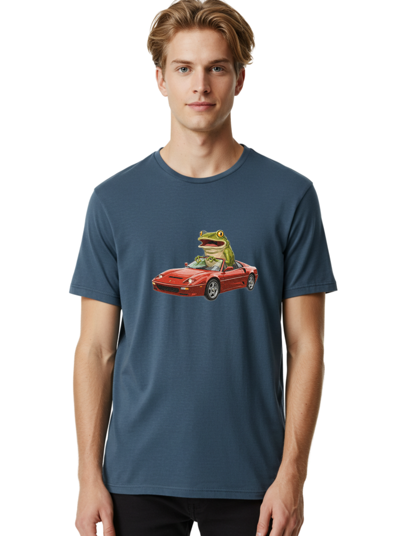 Pepe-Frog-In-Ferrari Men'S Graphic Tee, 100% Cotton, Comfortable Casual Summer Wear, Machine Washable, Vintage Camera, Old Camera, Antique Camera, Black Camera, Classic Photography, Photography Equipment, Nostalgic Device, Film Camera, Baf994