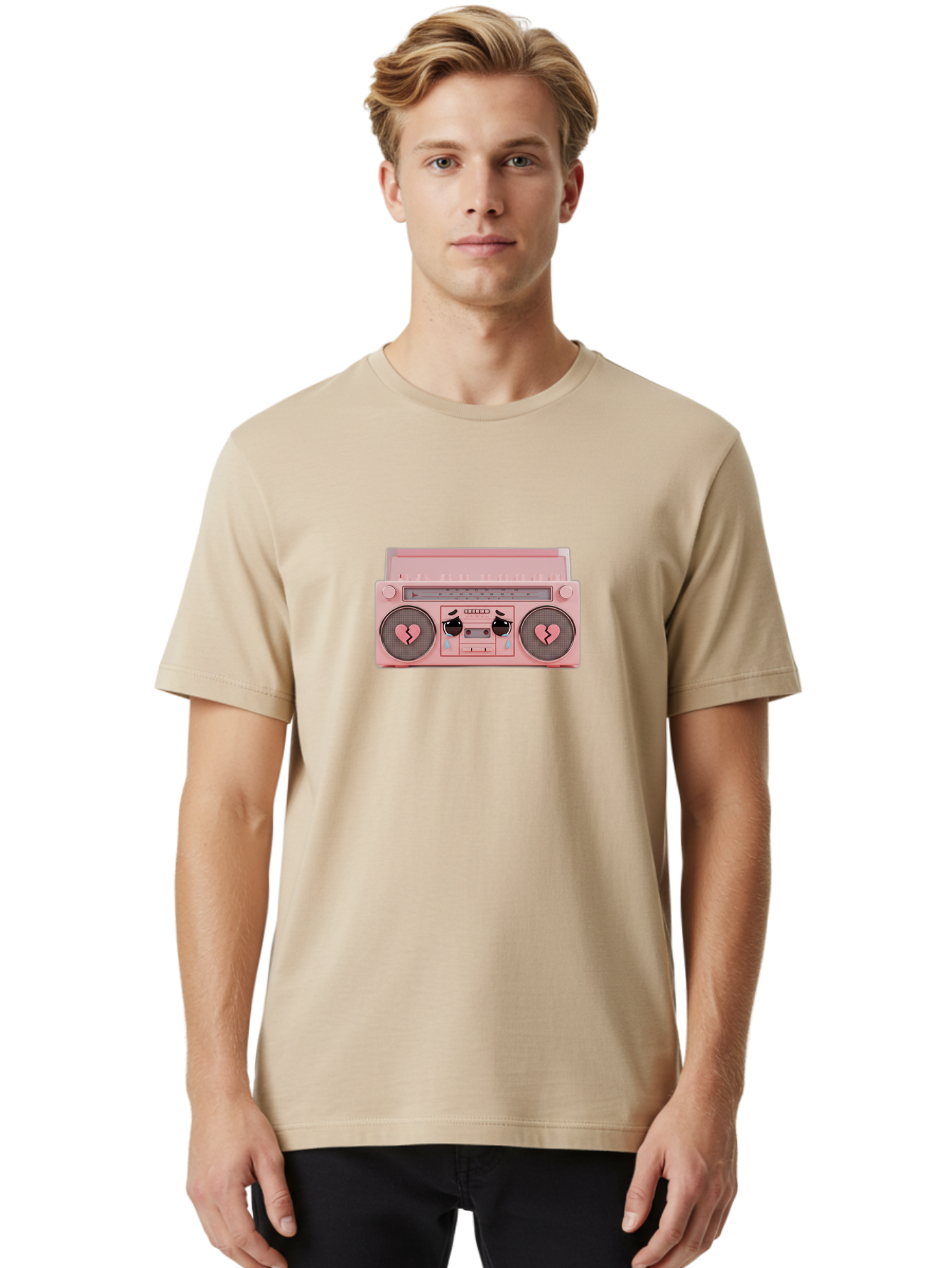 Pink-Boombox Men'S Graphic Tee, 100% Cotton, Comfortable Casual Summer Wear, Machine Washable, Vintage Camera, Old Camera, Antique Camera, Black Camera, Classic Photography, Photography Equipment, Nostalgic Device, Film Camera, Camera Art Baf996