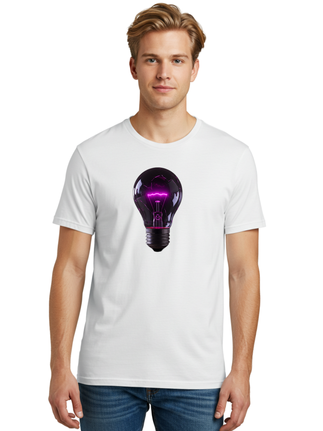 Purple-Light-Bulb Men'S Graphic Tee, 100% Cotton, Comfortable Casual Summer Wear, Machine Washable, Vintage Camera, Old Camera, Antique Camera, Black Camera, Classic Photography, Photography Equipment, Nostalgic Device, Film Camera, Camera Art Bag000