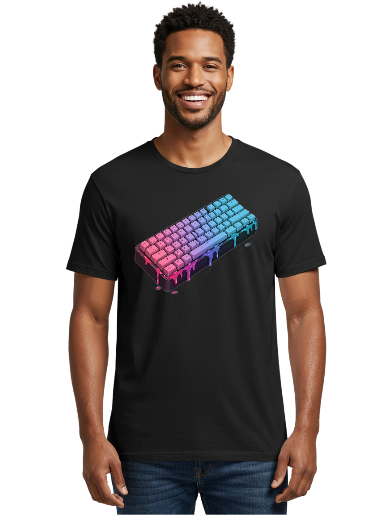 Rainbow-Keyboard Men'S Graphic Tee, 100% Cotton, Comfortable Casual Summer Wear, Machine Washable, Vintage Camera, Old Camera, Antique Camera, Black Camera, Classic Photography, Photography Equipment, Nostalgic Device, Film Camera, Camera Art Bag001