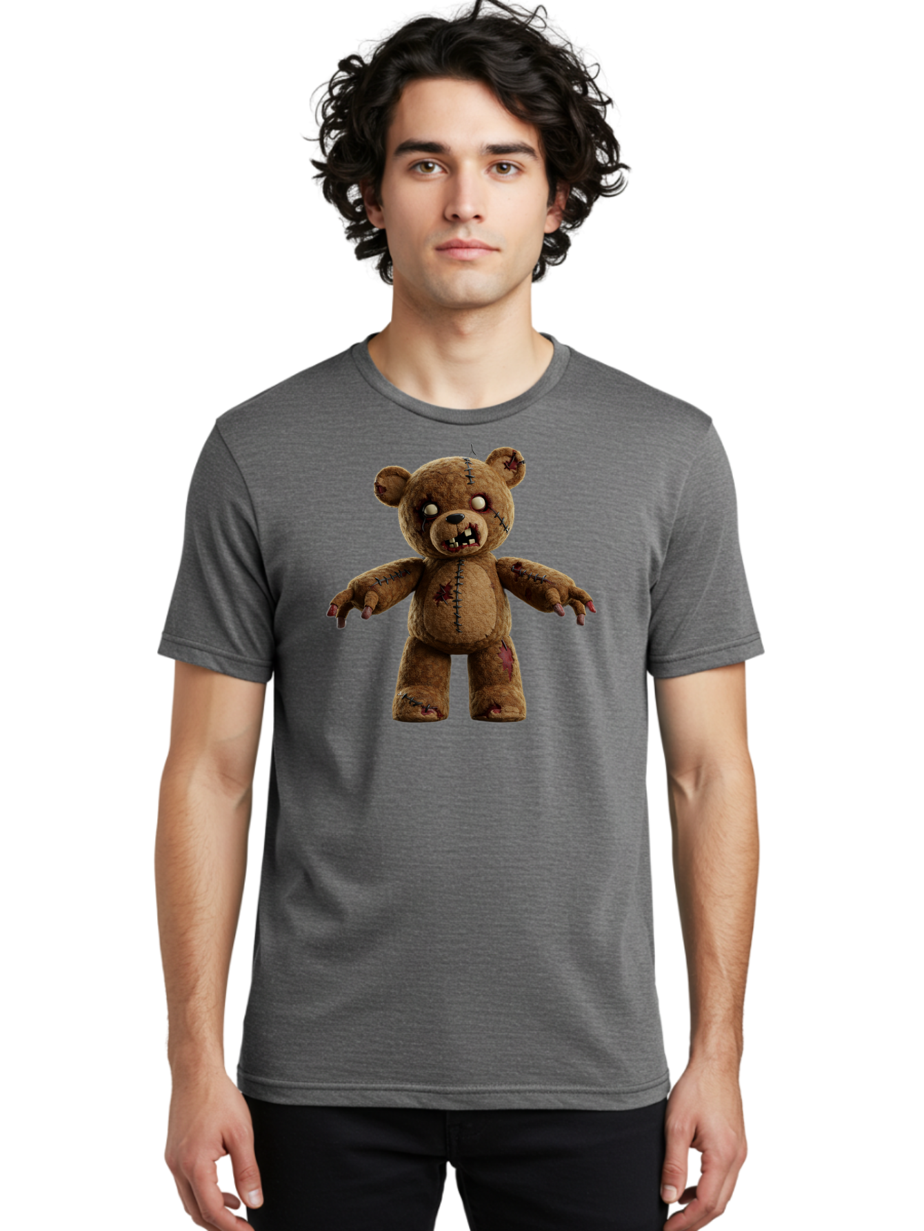 Scary-Teddy-Bear Men'S Graphic Tee, 100% Cotton, Comfortable Casual Summer Wear, Machine Washable, Vintage Camera, Old Camera, Antique Camera, Black Camera, Classic Photography, Photography Equipment, Nostalgic Device, Film Camera, Camera Art Bag008