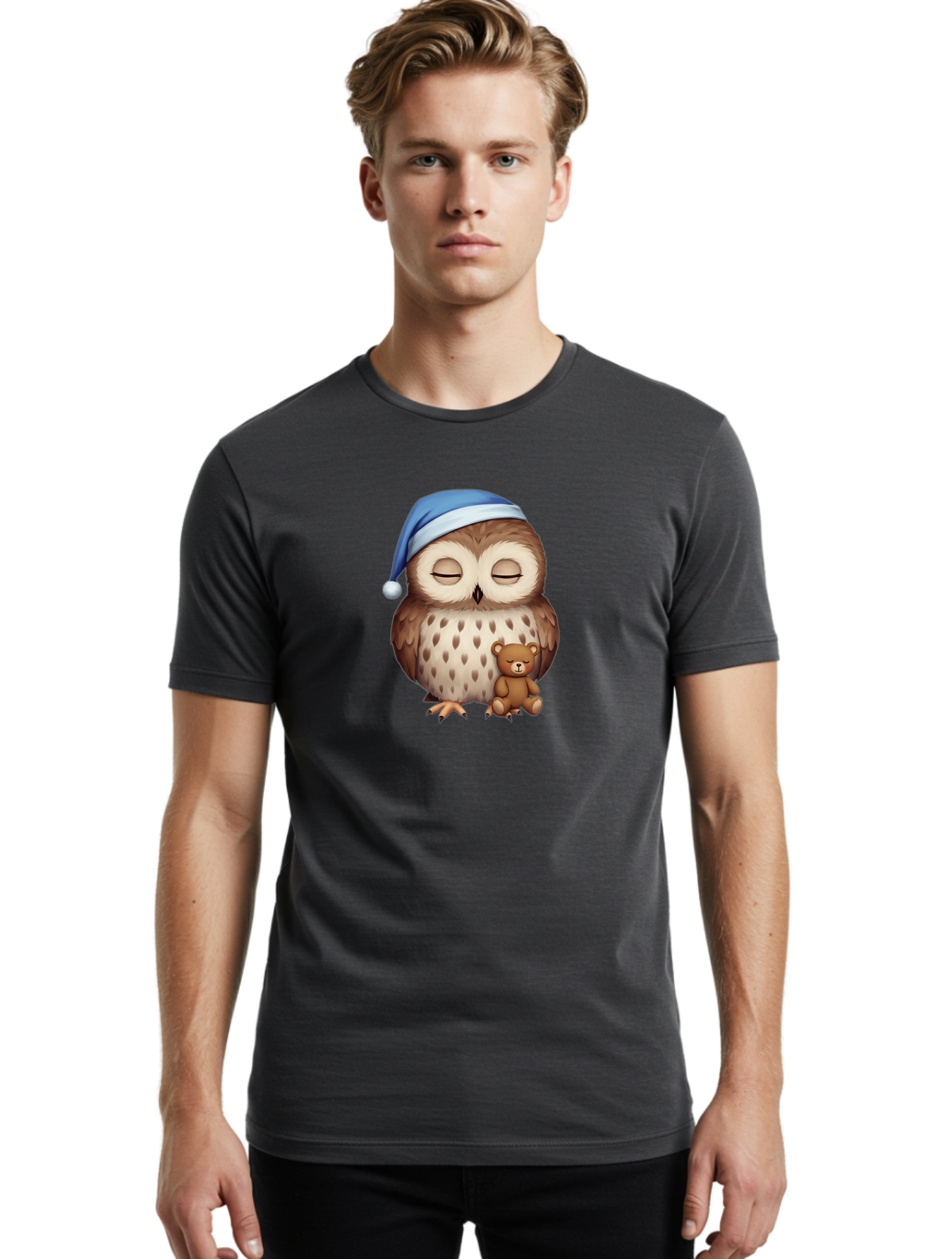 Sleeping-Owl-With-Teddy Men'S Graphic Tee, 100% Cotton, Comfortable Casual Summer Wear, Machine Washable, Vintage Camera, Old Camera, Antique Camera, Black Camera, Classic Photography, Photography Equipment, Nostalgic Device, Film Camera, Bag013