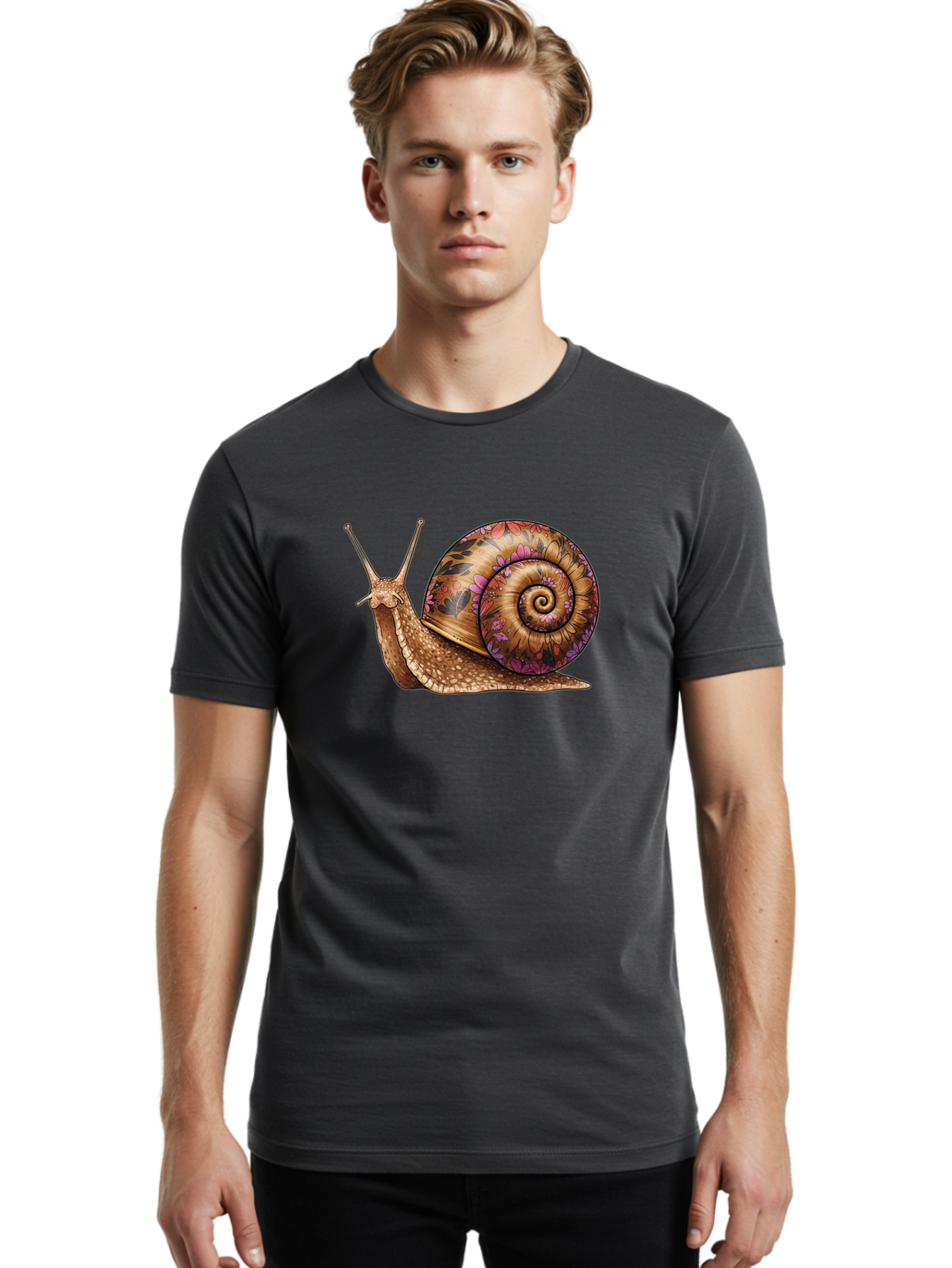 Snail-1 Men'S Graphic Tee, 100% Cotton, Comfortable Casual Summer Wear, Machine Washable, Vintage Camera, Old Camera, Antique Camera, Black Camera, Classic Photography, Photography Equipment, Nostalgic Device, Film Camera, Camera Art Bag015