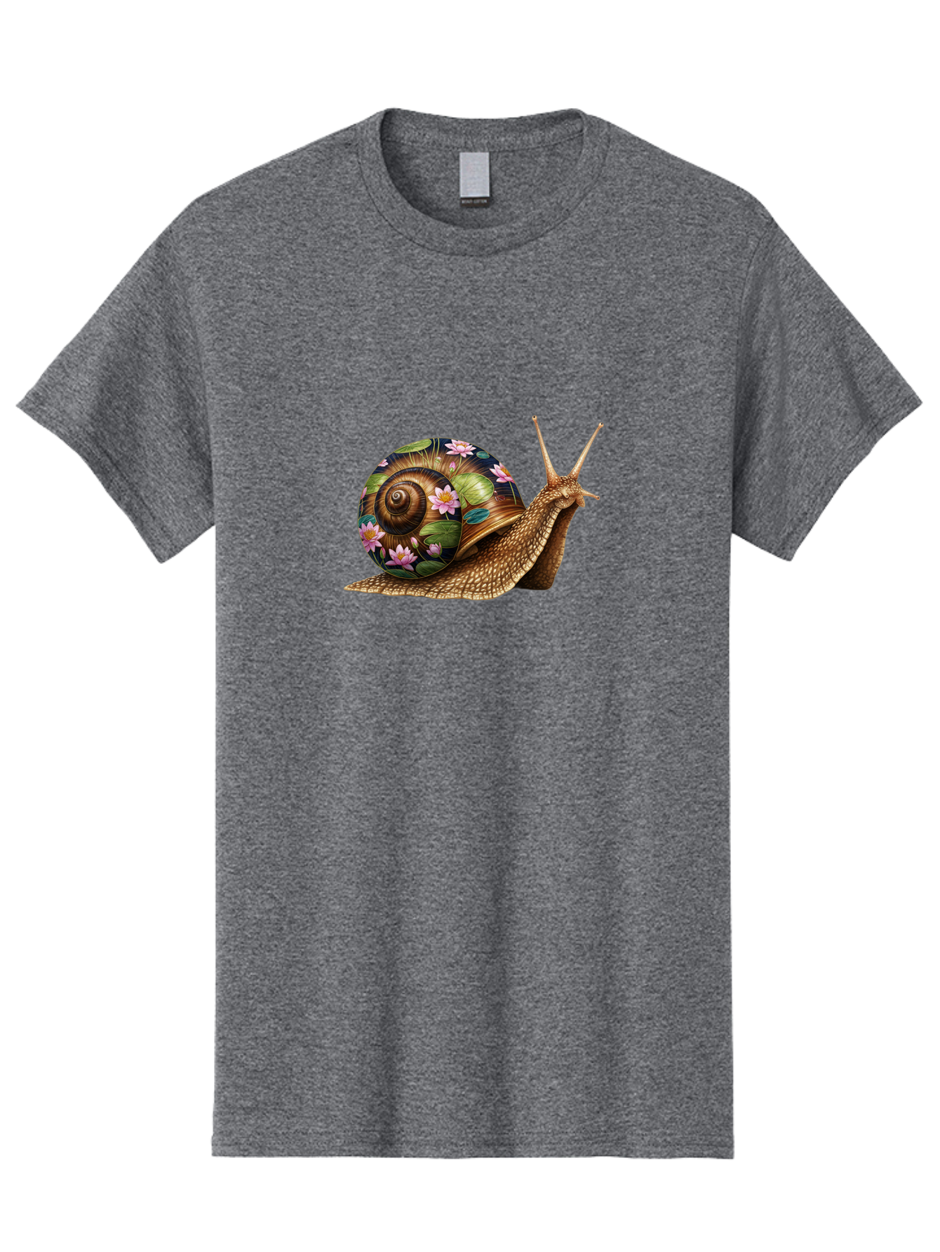 Snail-With-Flowers-1 Men'S Graphic Tee, 100% Cotton, Comfortable Casual Summer Wear, Machine Washable, Vintage Camera, Old Camera, Antique Camera, Black Camera, Classic Photography, Photography Equipment, Nostalgic Device, Film Camera, Bag020
