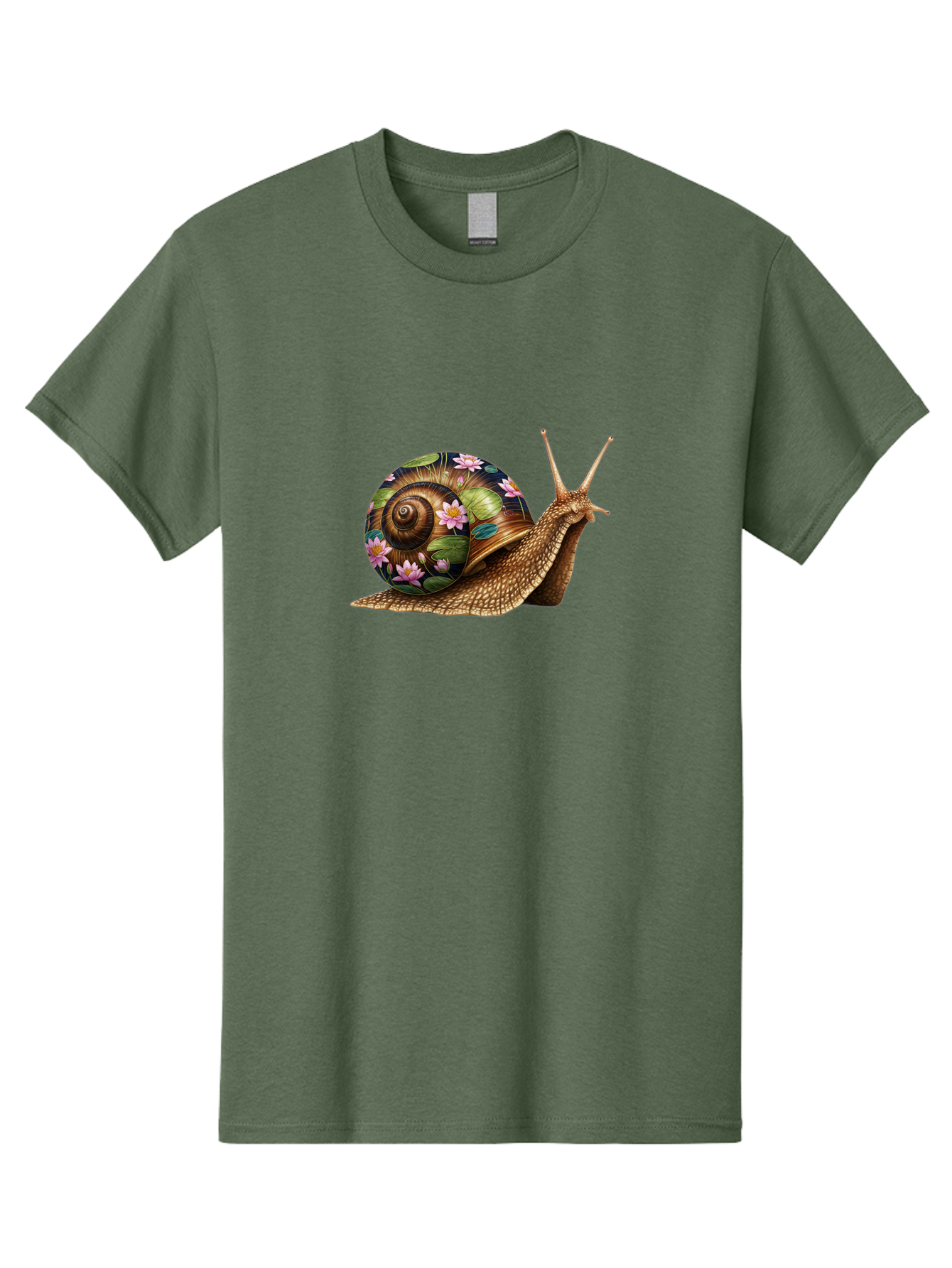 Snail-With-Flowers-1 Men'S Graphic Tee, 100% Cotton, Comfortable Casual Summer Wear, Machine Washable, Vintage Camera, Old Camera, Antique Camera, Black Camera, Classic Photography, Photography Equipment, Nostalgic Device, Film Camera, Bag020