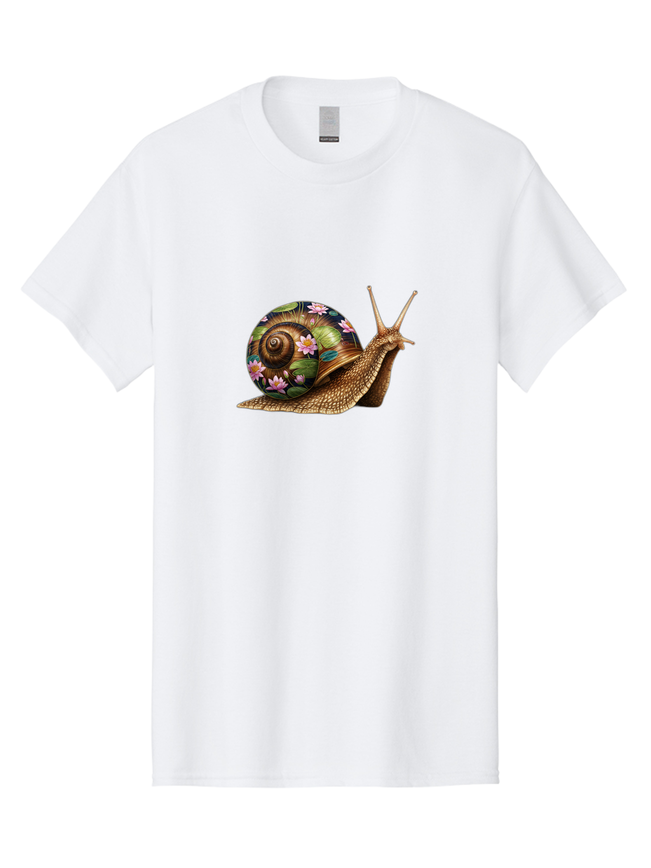 Snail-With-Flowers-1 Men'S Graphic Tee, 100% Cotton, Comfortable Casual Summer Wear, Machine Washable, Vintage Camera, Old Camera, Antique Camera, Black Camera, Classic Photography, Photography Equipment, Nostalgic Device, Film Camera, Bag020