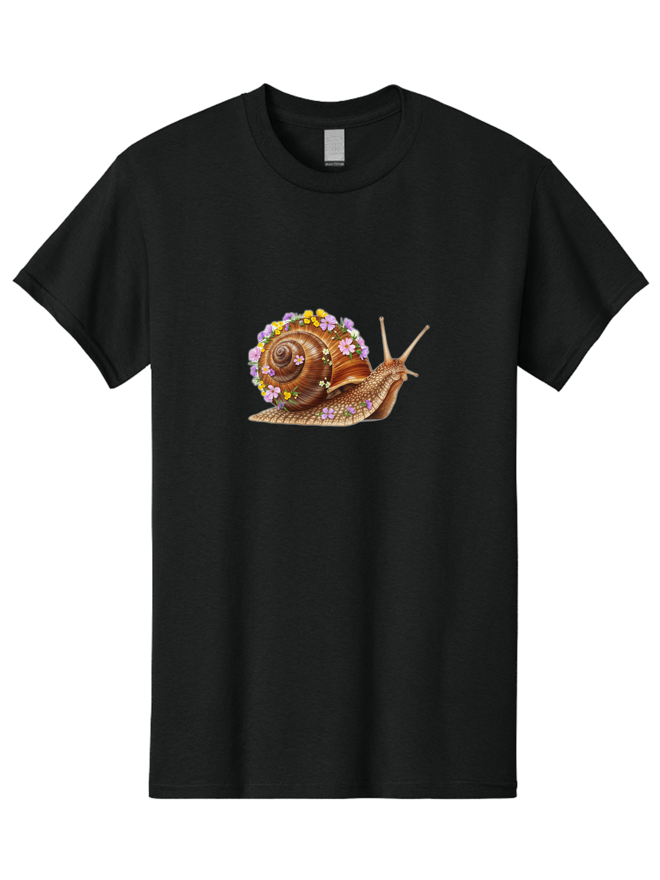 Snail-With-Flowers-2 Men'S Graphic Tee, 100% Cotton, Comfortable Casual Summer Wear, Machine Washable, Vintage Camera, Old Camera, Antique Camera, Black Camera, Classic Photography, Photography Equipment, Nostalgic Device, Film Camera, Bag021