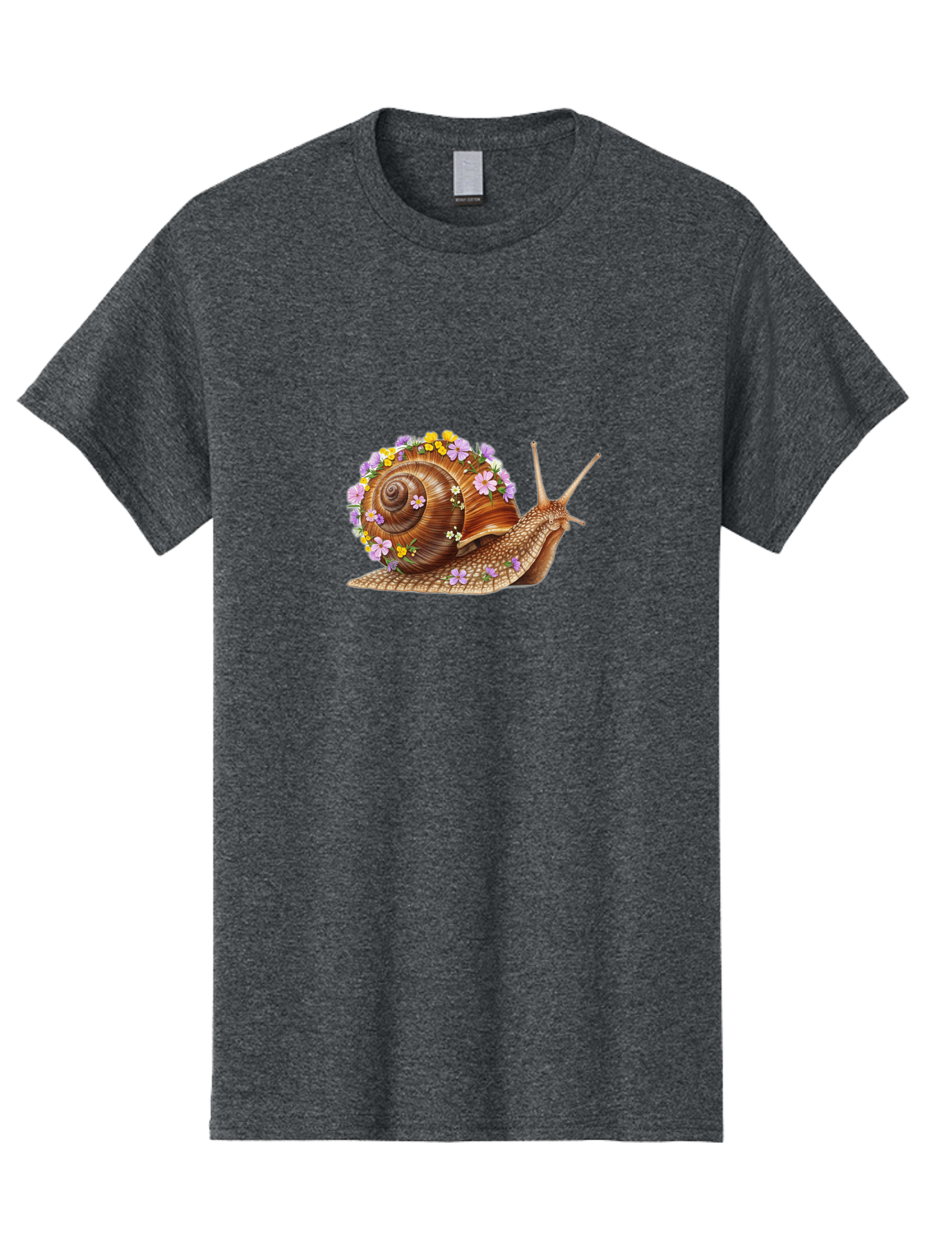 Snail-With-Flowers-2 Men'S Graphic Tee, 100% Cotton, Comfortable Casual Summer Wear, Machine Washable, Vintage Camera, Old Camera, Antique Camera, Black Camera, Classic Photography, Photography Equipment, Nostalgic Device, Film Camera, Bag021