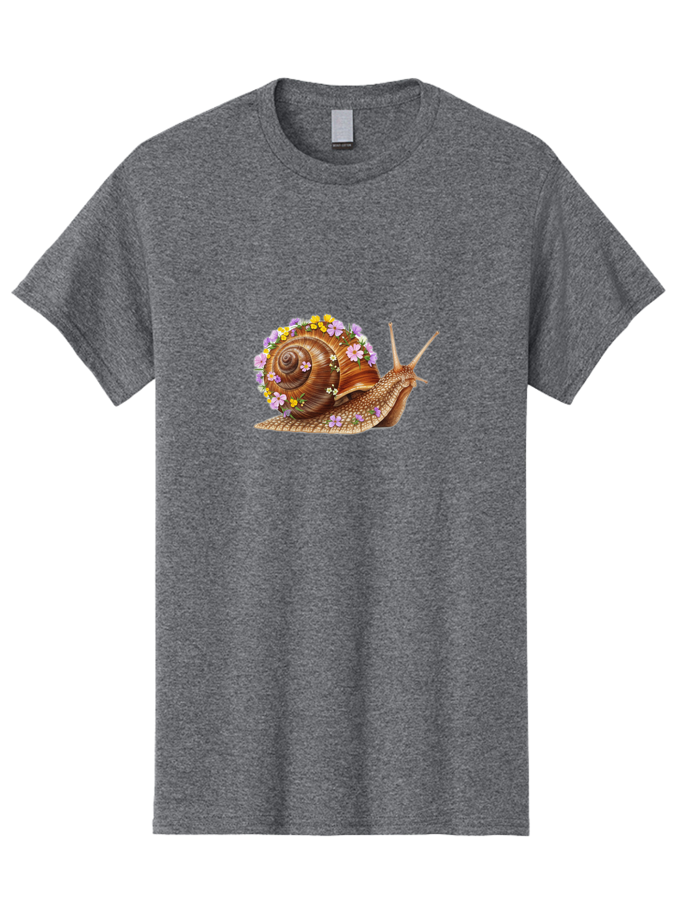Snail-With-Flowers-2 Men'S Graphic Tee, 100% Cotton, Comfortable Casual Summer Wear, Machine Washable, Vintage Camera, Old Camera, Antique Camera, Black Camera, Classic Photography, Photography Equipment, Nostalgic Device, Film Camera, Bag021