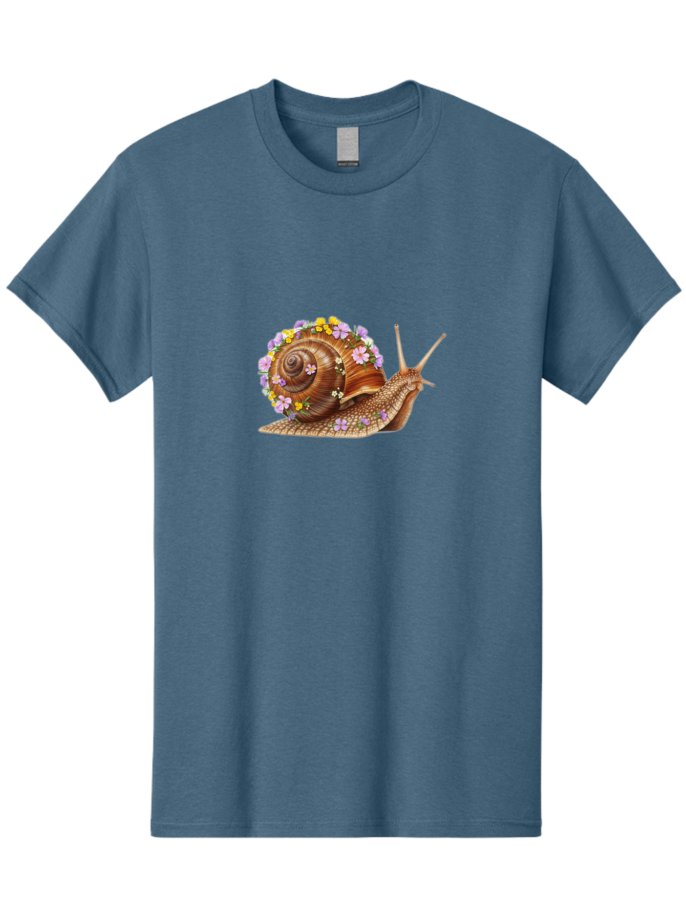 Snail-With-Flowers-2 Men'S Graphic Tee, 100% Cotton, Comfortable Casual Summer Wear, Machine Washable, Vintage Camera, Old Camera, Antique Camera, Black Camera, Classic Photography, Photography Equipment, Nostalgic Device, Film Camera, Bag021