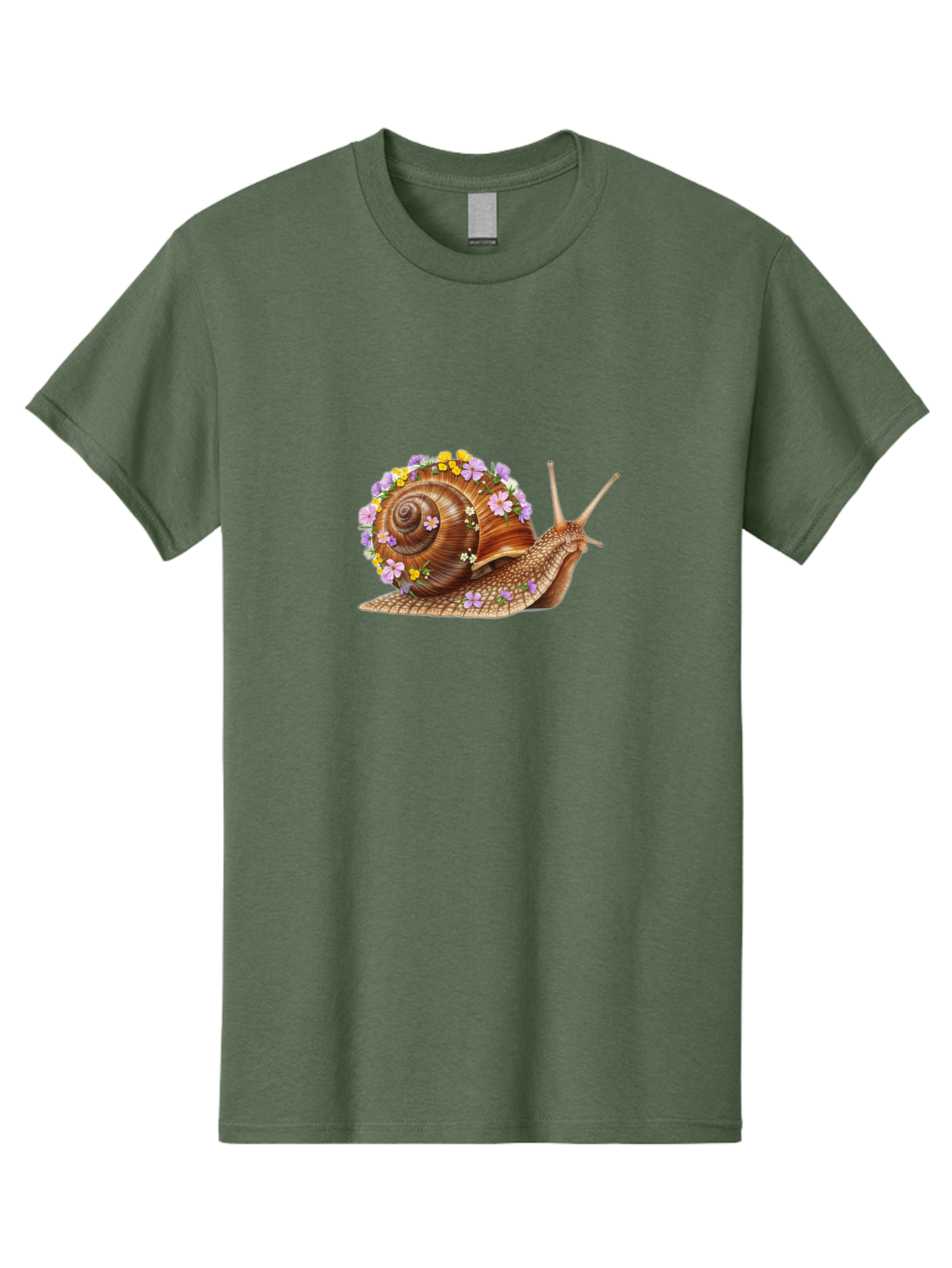 Snail-With-Flowers-2 Men'S Graphic Tee, 100% Cotton, Comfortable Casual Summer Wear, Machine Washable, Vintage Camera, Old Camera, Antique Camera, Black Camera, Classic Photography, Photography Equipment, Nostalgic Device, Film Camera, Bag021